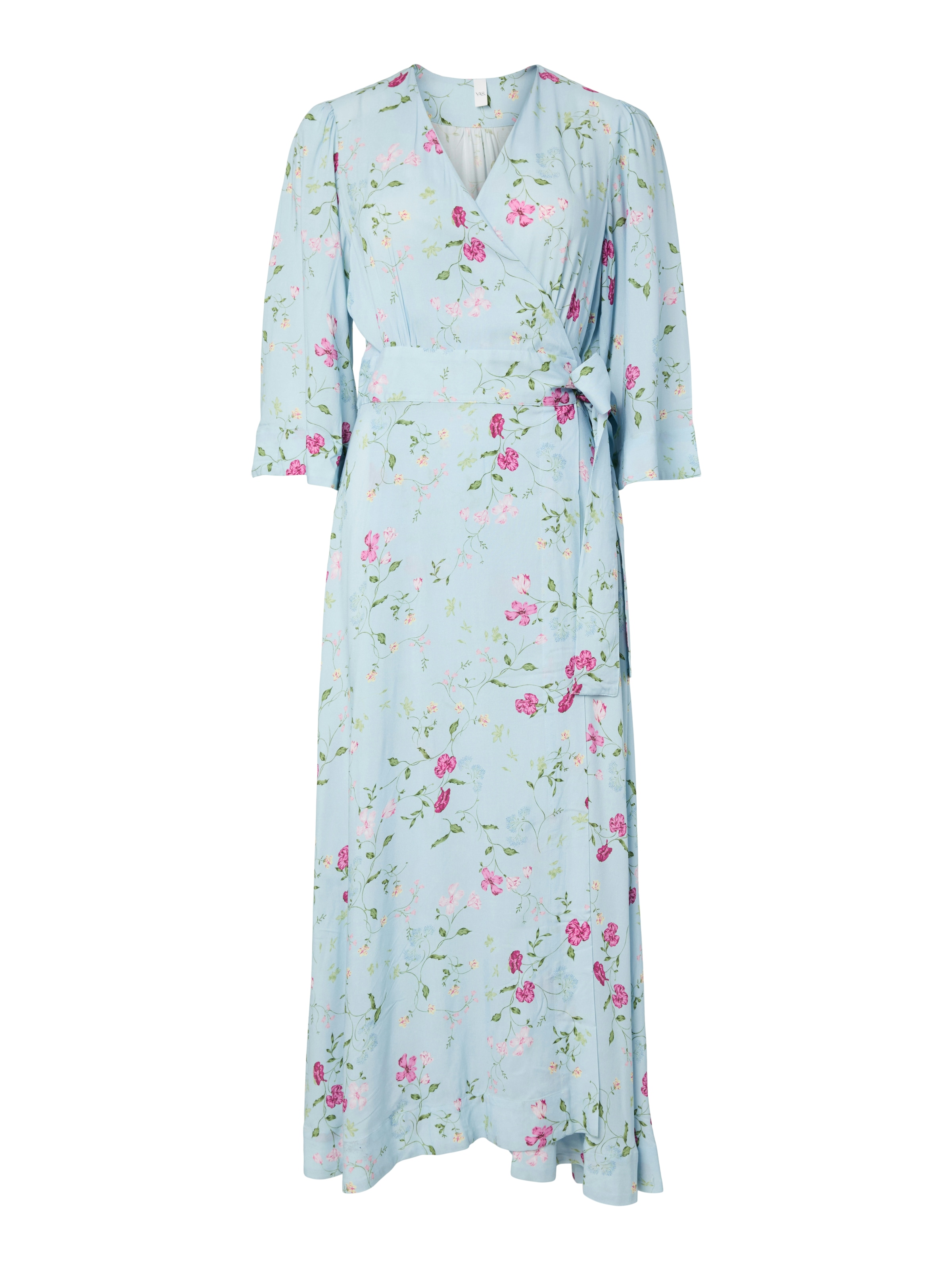 Y.A.S A-Linien-Kleid »YASSAVANNA 3/4 WRAP LONG DRESS S. NOOS« Sommerkleid aus Viskose mit Wickel-Optik