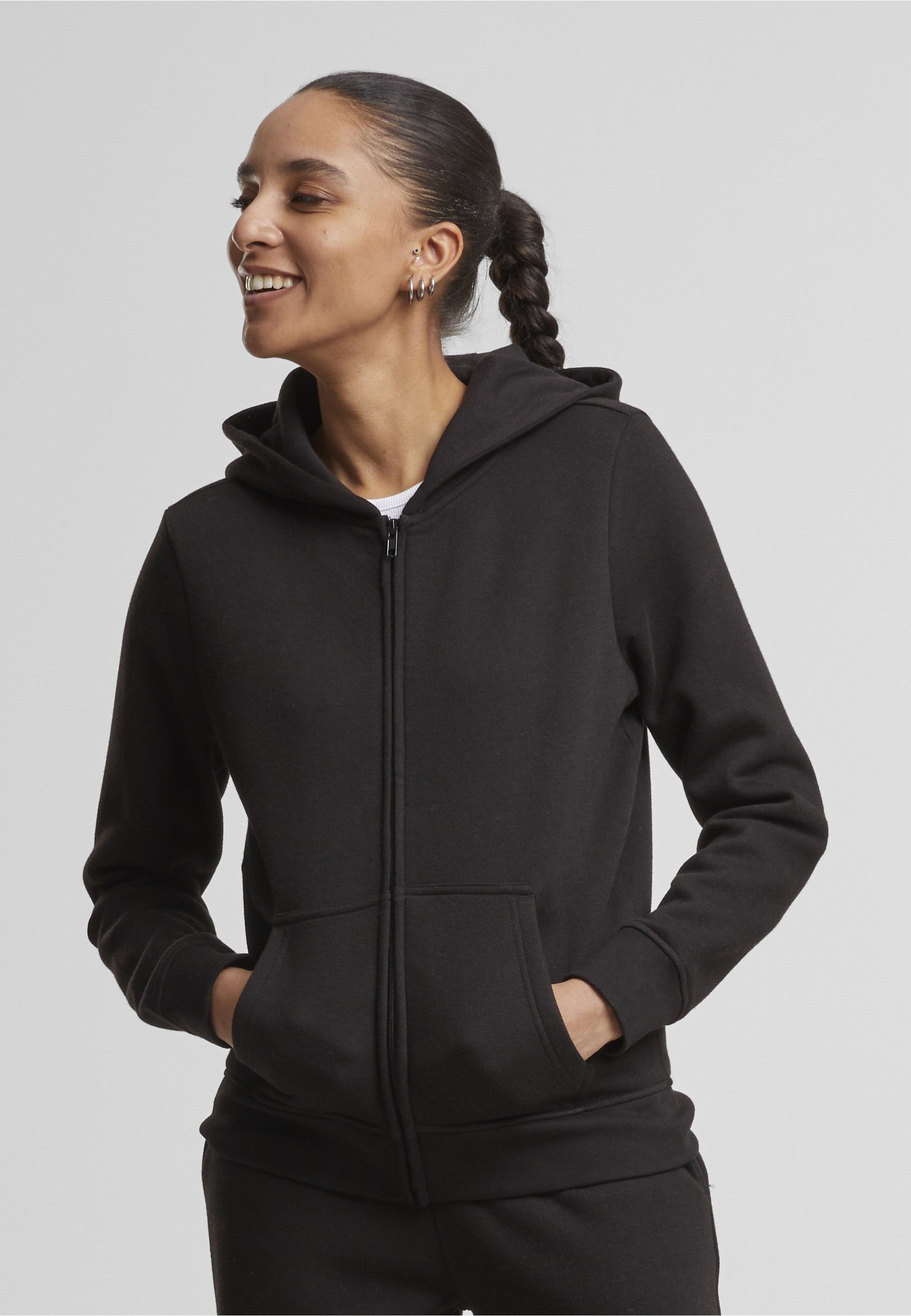 URBAN CLASSICS Sweatjacke »Urban Classics Ladies Basic Essential Zip Hoody«