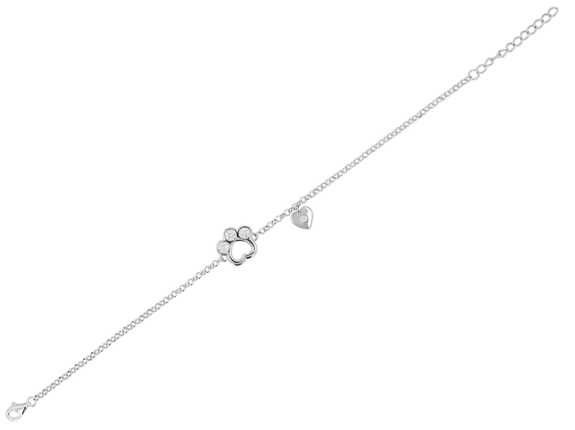 Adelia´s Armband »Armband – Herz aus 925 Silber mit Zirkonia 17 cm« Perfekt zum Verschenken an besondere Menschen