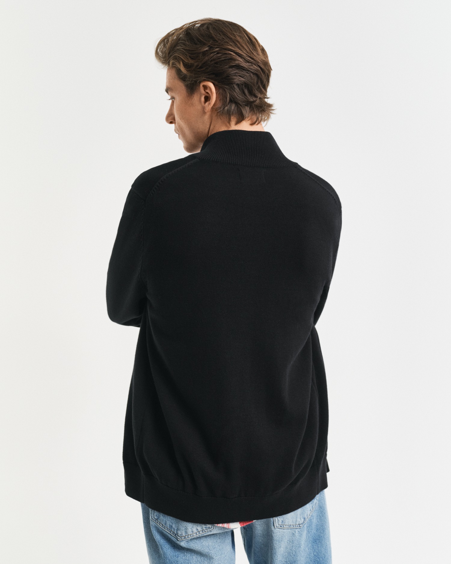 Gant Cardigan »CASUAL COTTON ZIP CARDIGAN«, Mit Rippbündchen an Stehkragen, Ärmeln und Saum