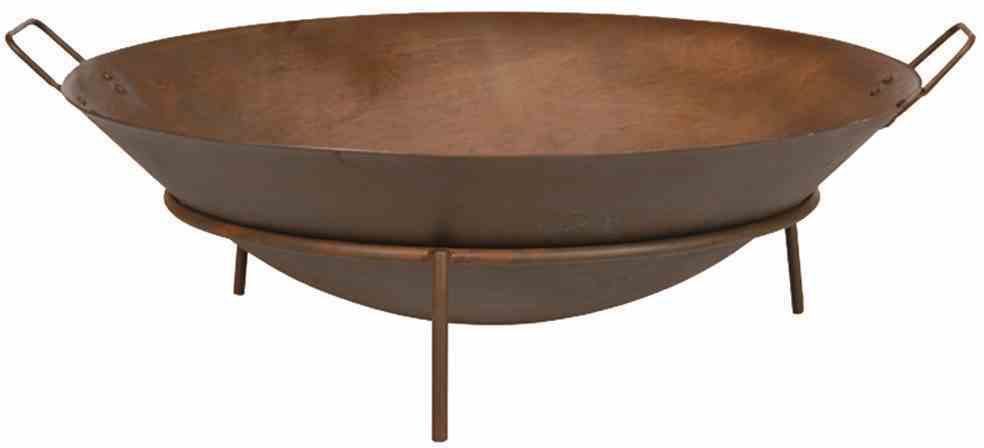 Feuerschale SIENA GARDEN, B:70cm H:25cm L:70cm Ø:70cm, braun, Gusseisen, Feuerkörbe, "Rusty Ø 70 cm", Gusseisen rostbraun, mit Griffen