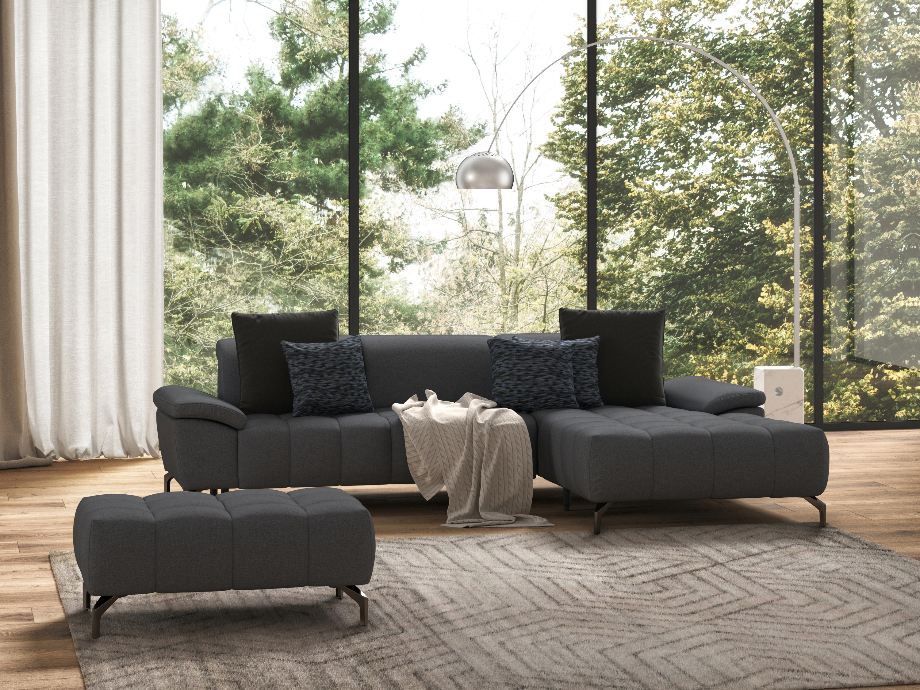 Thumbnail - sit&more Ecksofa "Cool L-Form" wahlweise mit Kopfteilverstellung und Vorziehsitz, motorisch