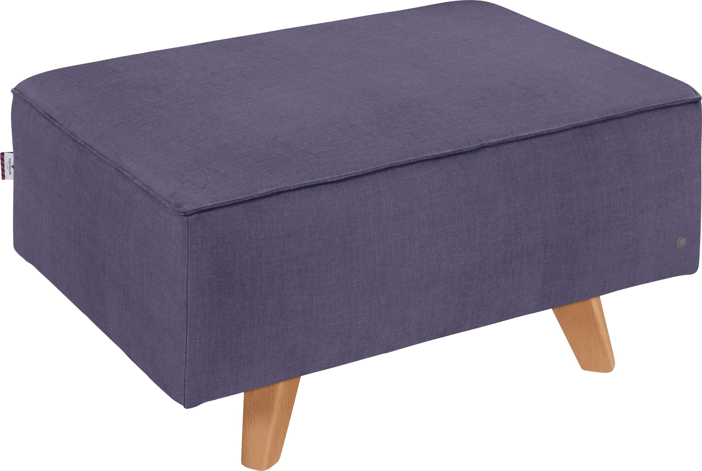 TOM TAILOR HOME Hocker "NORDIC CHIC", mit Kedernaht, Breite 85 cm, Füße Buche natur