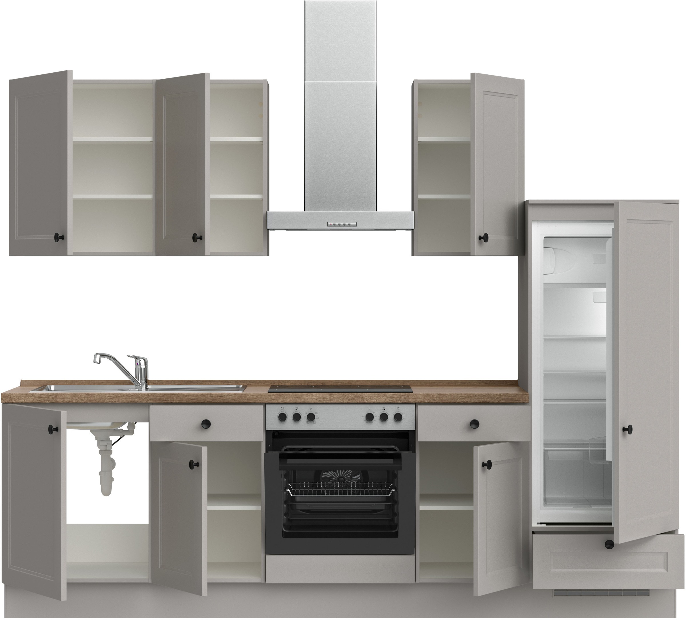 nobilia® Küchenzeile »"Cascada I"«, vormontiert, Ausrichtung wählbar, Breite 270 cm, wahlw. mit E-Geräten