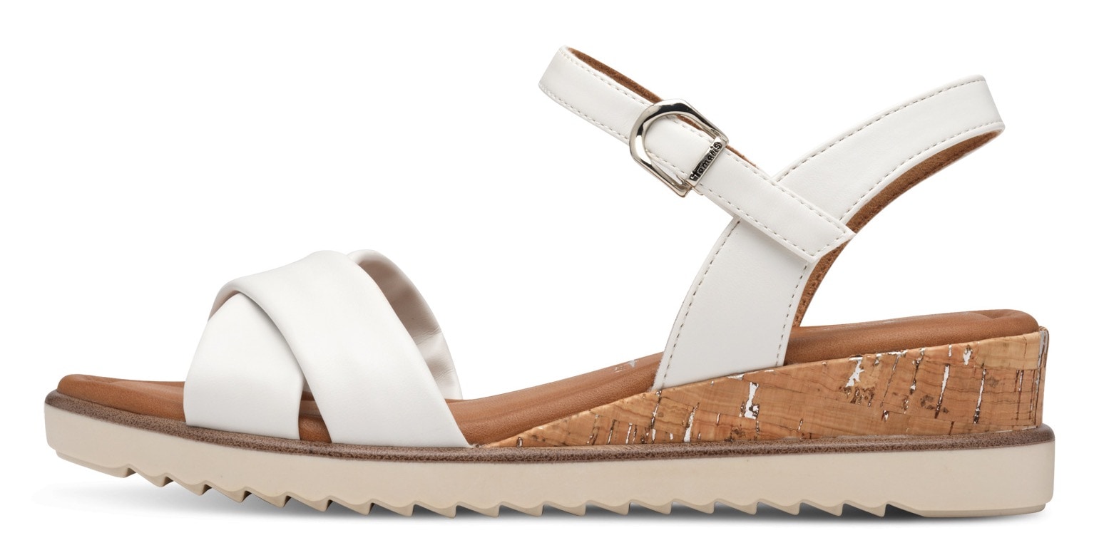 Tamaris Sandalette, Keilabsatz, Sommerschuh, Riemchensandale mit Schnallenverschluss
