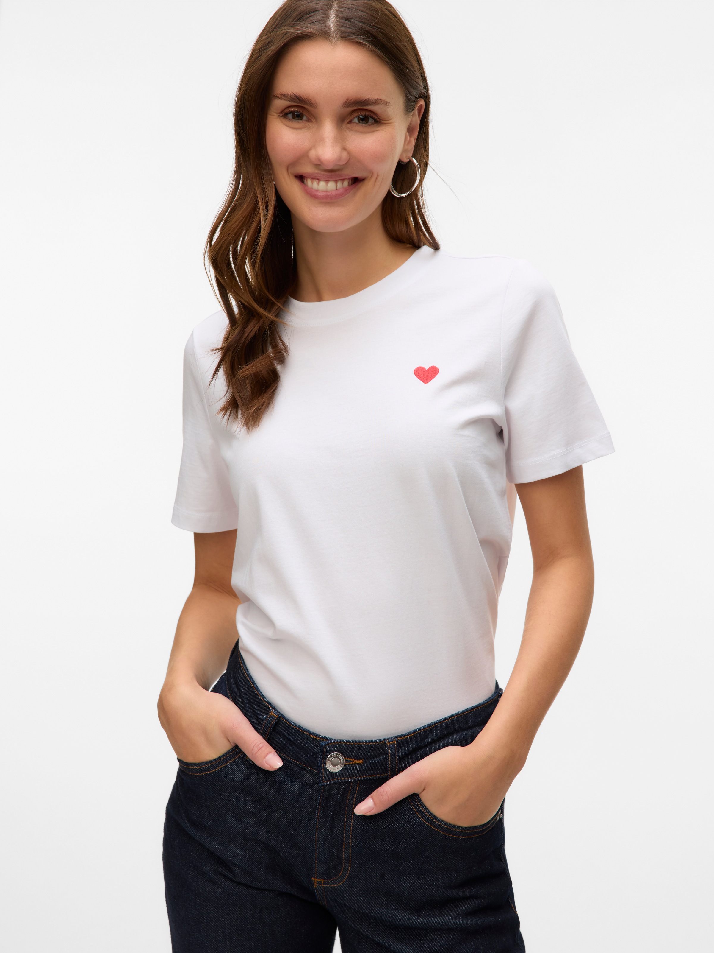 Vero Moda Kurzarmshirt "VMPAULINA SS T-SHIRT GA JRS NOOS" Baumwolle, regula günstig online kaufen