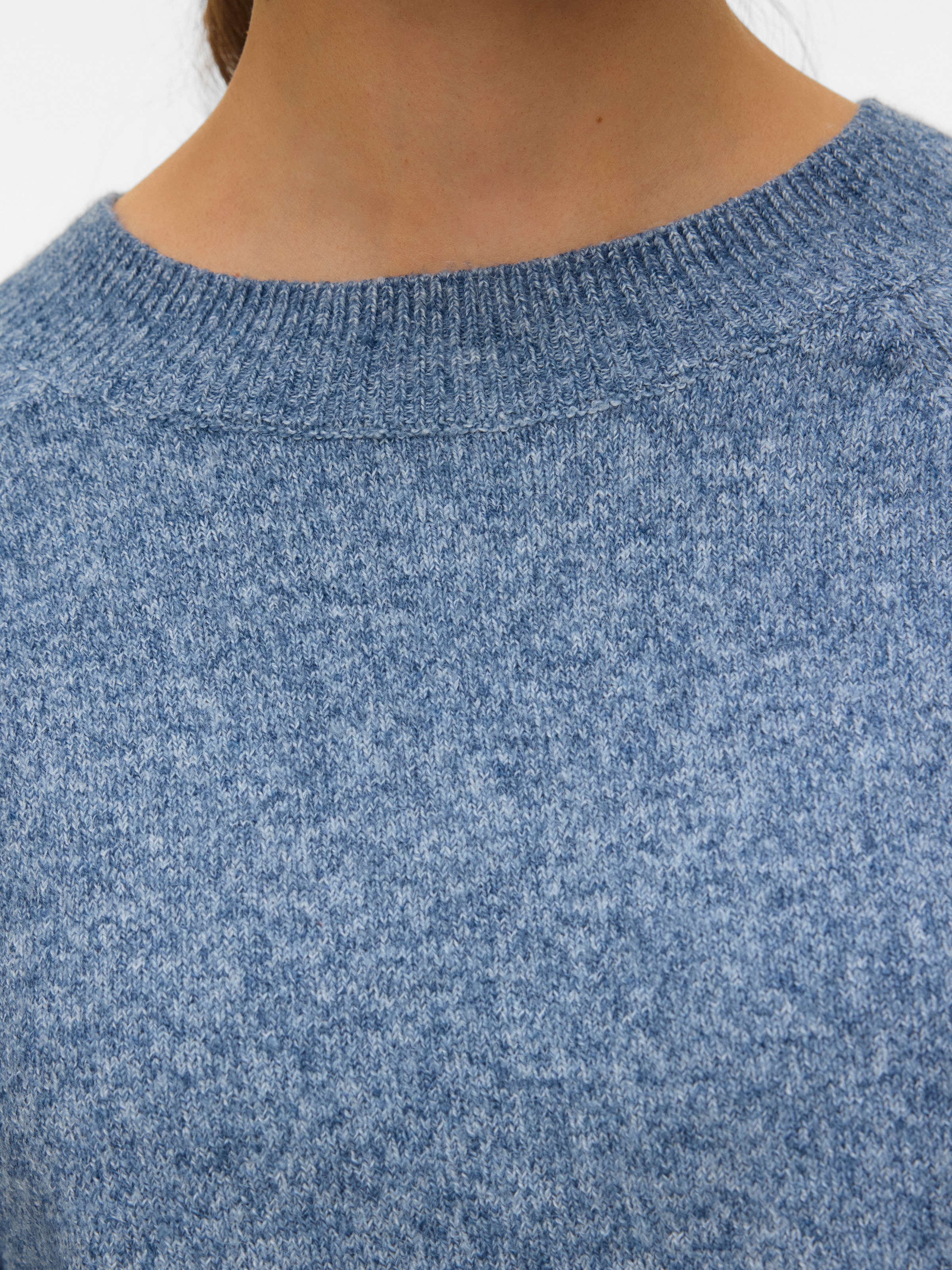 Vero Moda Rundhalspullover »VMDOFFY LS O-NECK BLOUSE GA NOOS« Materialmix, regular fit