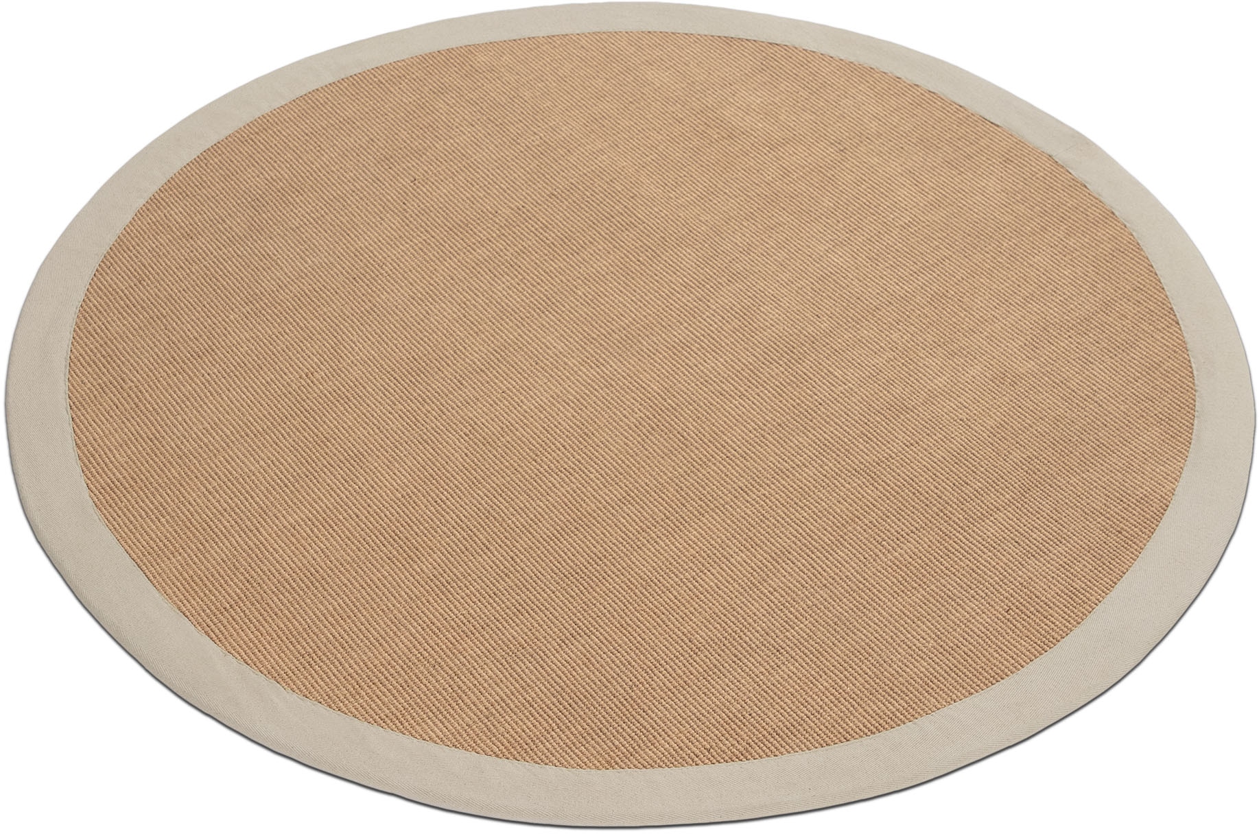 carpetfine Sisalteppich »Sisal«, rund, 5 mm Höhe, mit farbiger Bordüre, Anti-Rutsch Rückseite