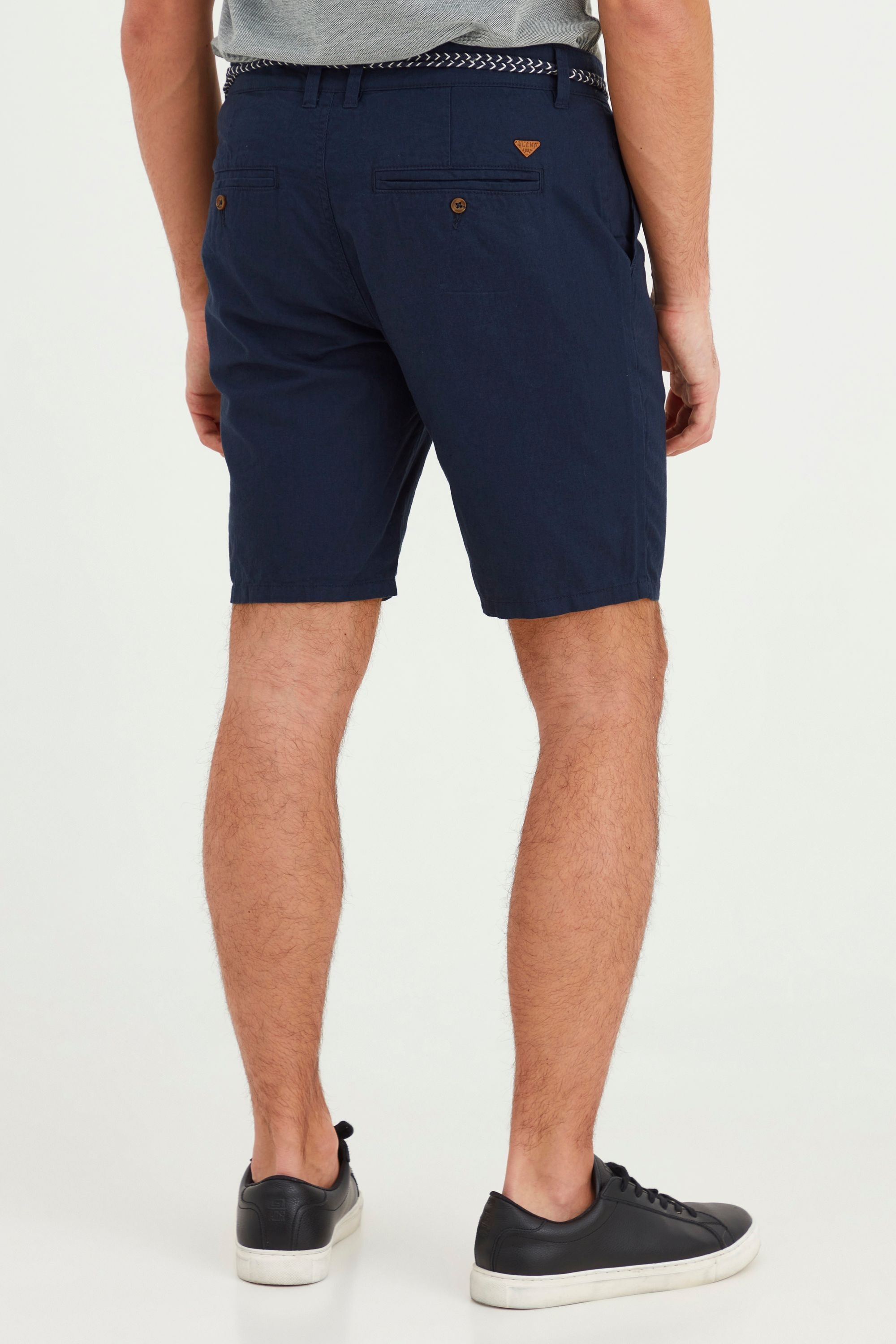 Leinenhose BLEND "Leinenhose BHMennok", Herren, Gr. L, N-Gr, blau (navy), Obermaterial: 55% Leinen LI. 45% Baumwolle CO., Hosen 5