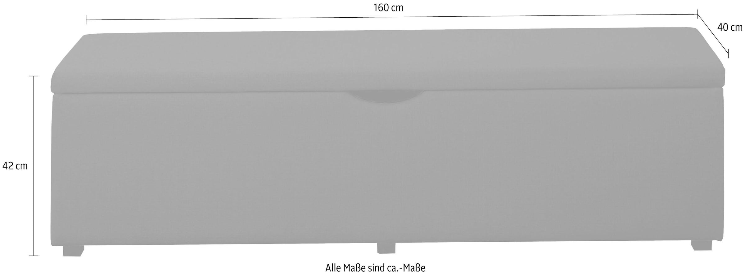 Places of Style Hockerbank »Standard«, Breite 120cm oder 160cm, auch als Garderobenbank oder Bettbank