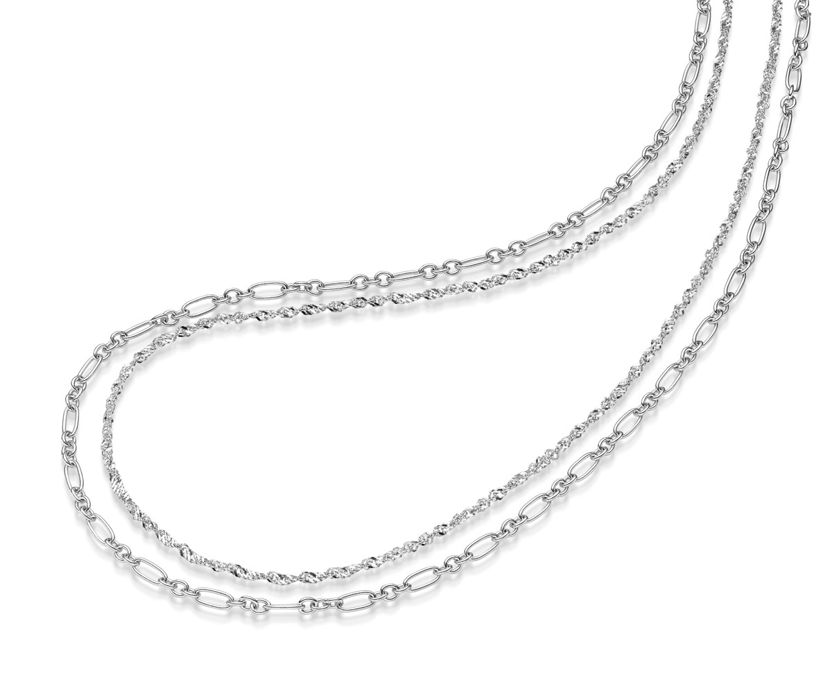 Adelia´s Kette ohne Anhänger »Collier Halskette aus Silber rhodiniert rhodiniert«