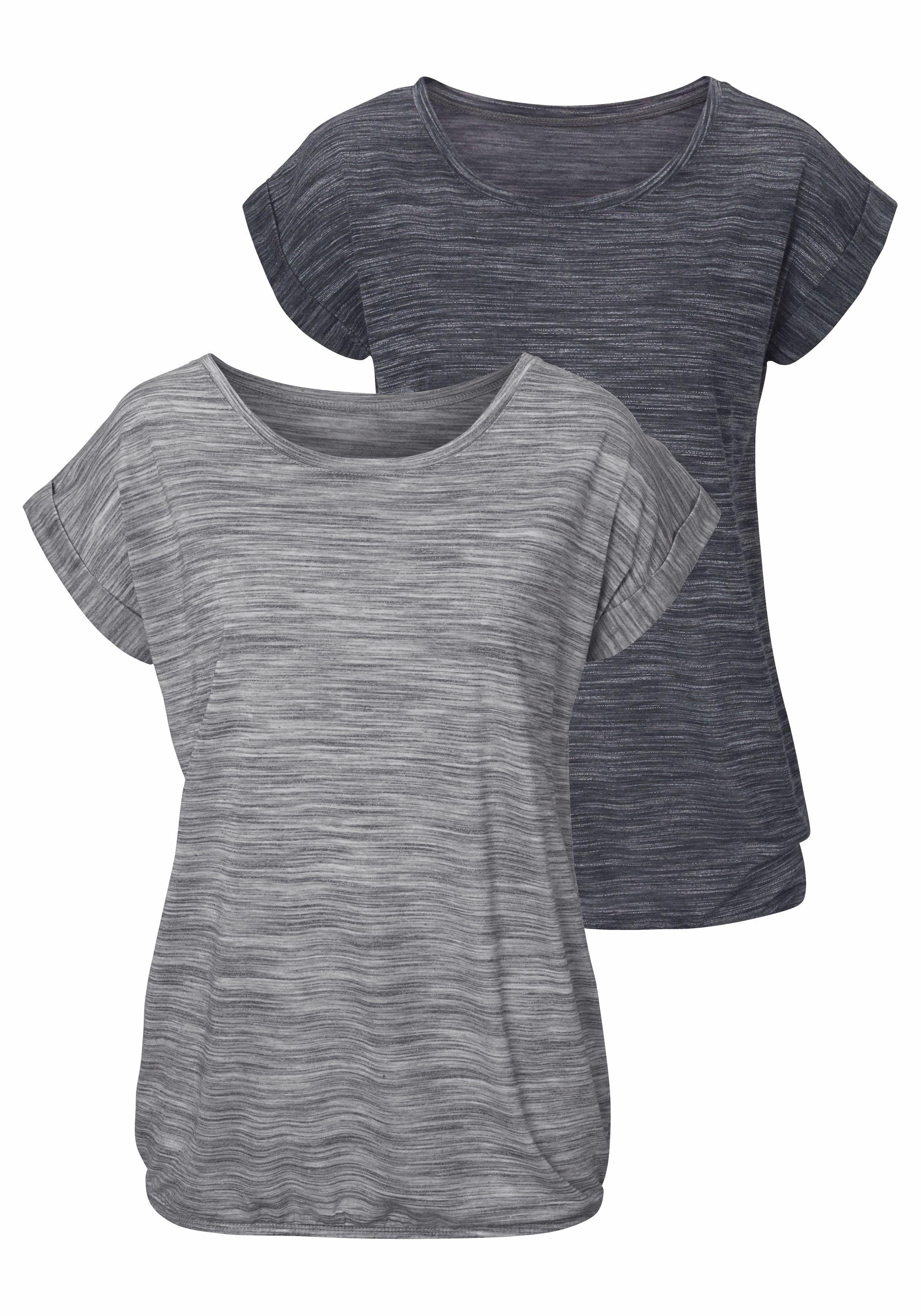 Beachtime by Lascana Kurzarmshirt "mit Struktureffekt" 2er-Pack, aus luftiger Qualität