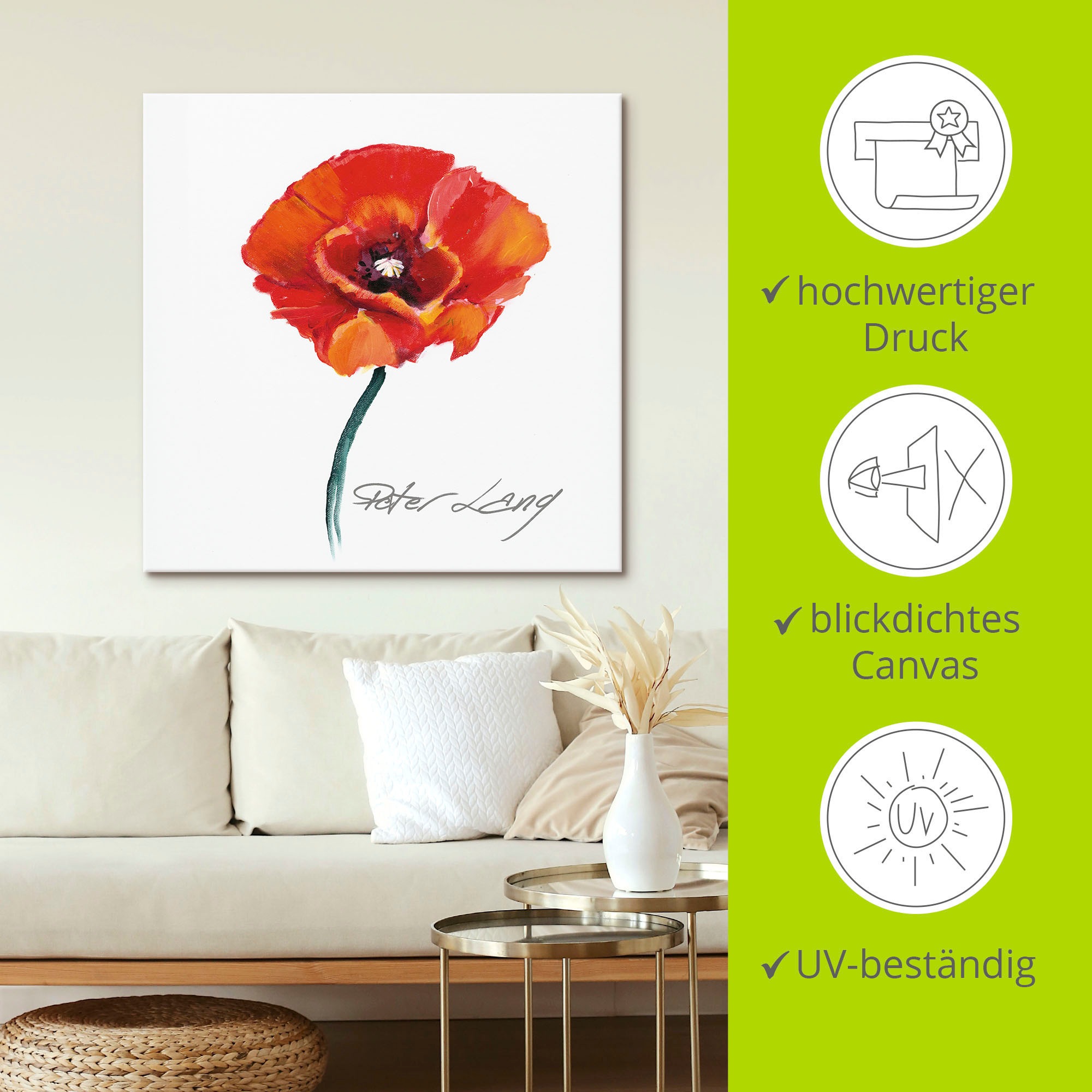 Artland Wandbild »Blume_weiß III«, Blumen, (1 St.), als Leinwandbild, Poster in verschied. Größen