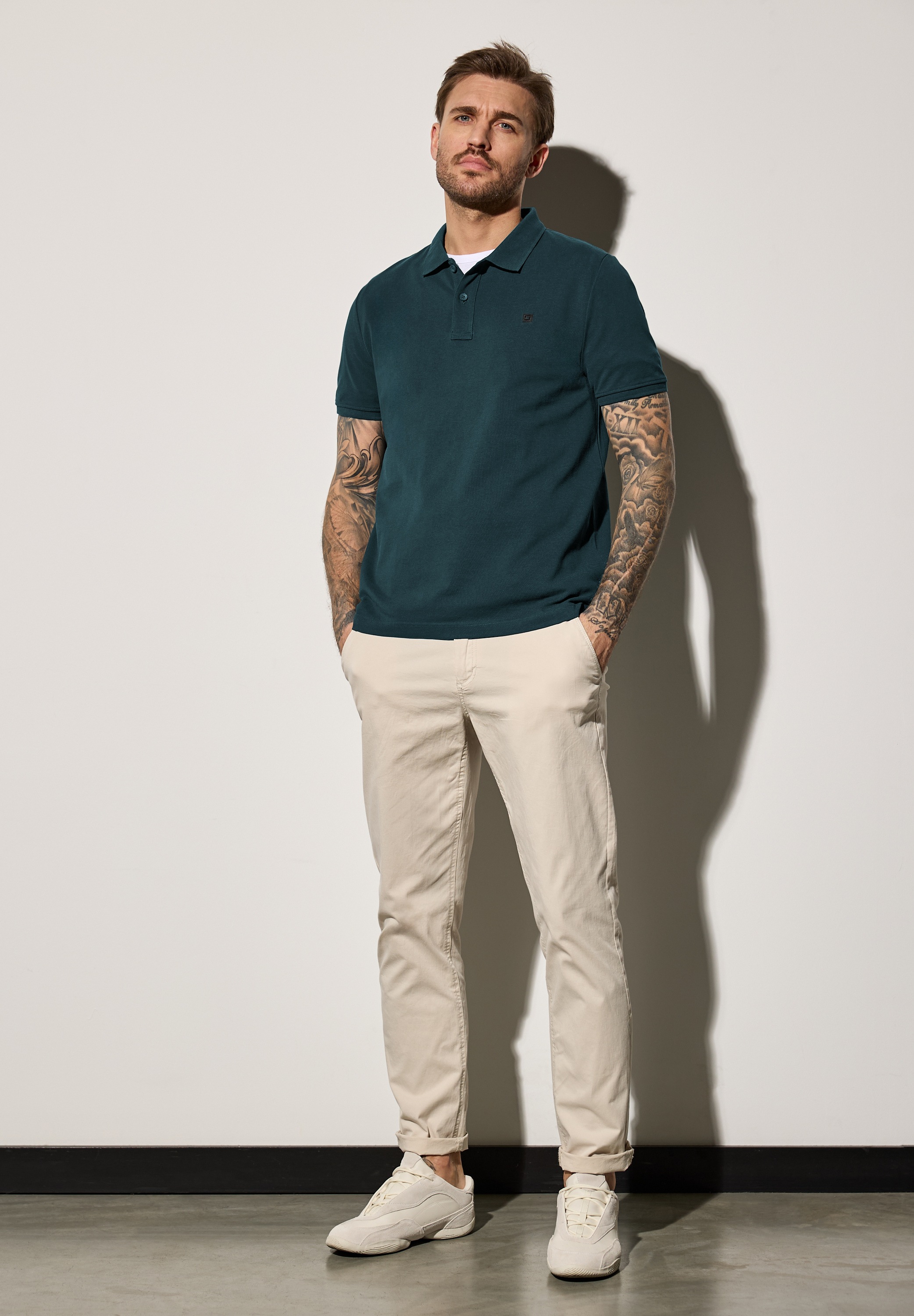 STREET ONE MEN Poloshirt, aus reiner Baumwolle