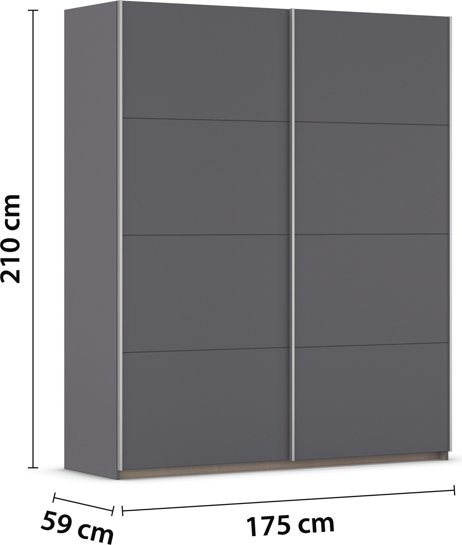 rauch Schwebetürenschrank »Kleiderschrank Schrank Garderobe Schlafzimmerschrank OXFORD«, (in 3 verschiedenen Ausstattungen BASIC/CLASSIC/PREMIUM), mit Griffleisten aus Metall, auch für kleinere Räume MADE IN GERMANY