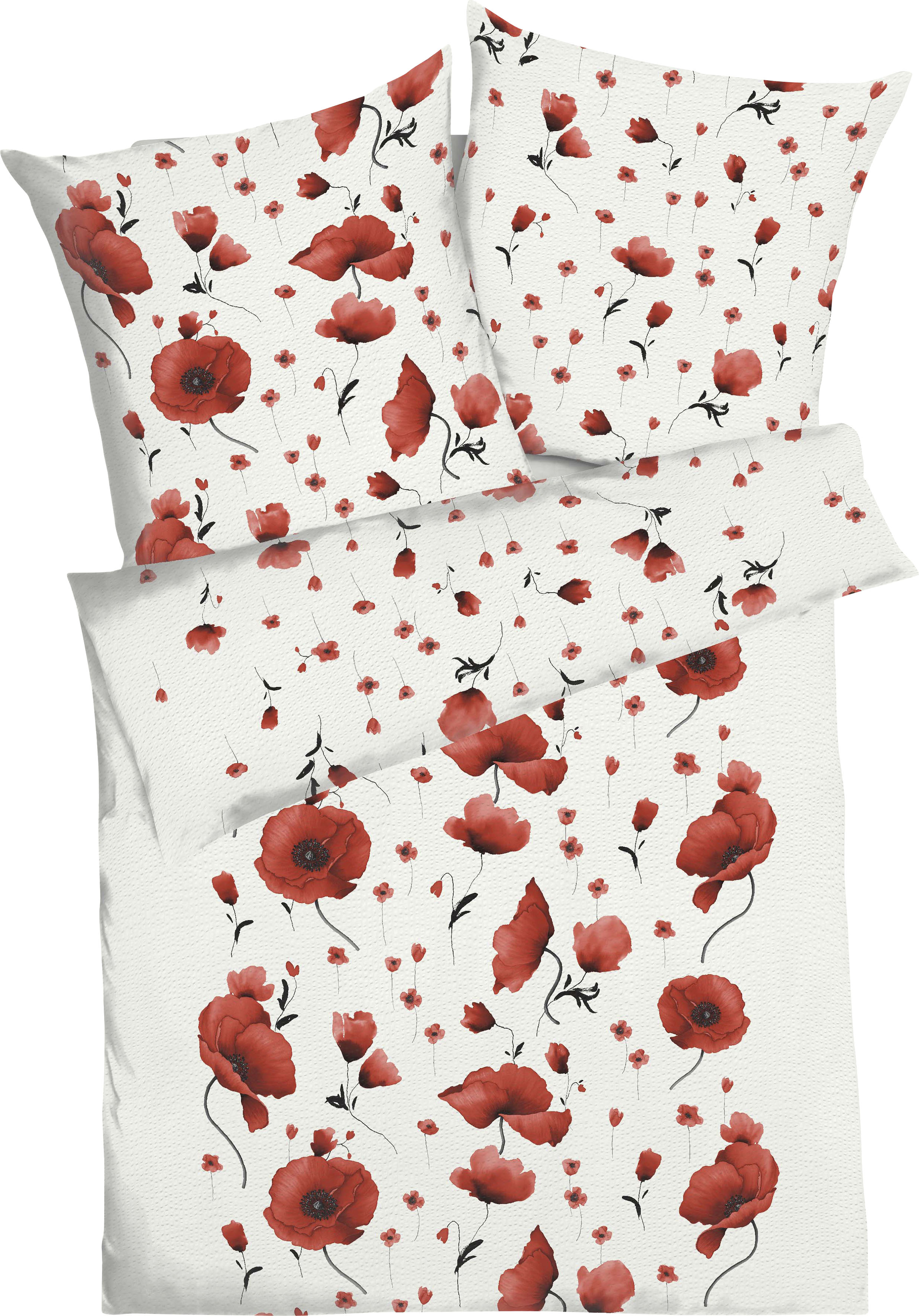 Kaeppel Bettwäsche "Scarlett" 2 Stk. mit großen Mohnblumen