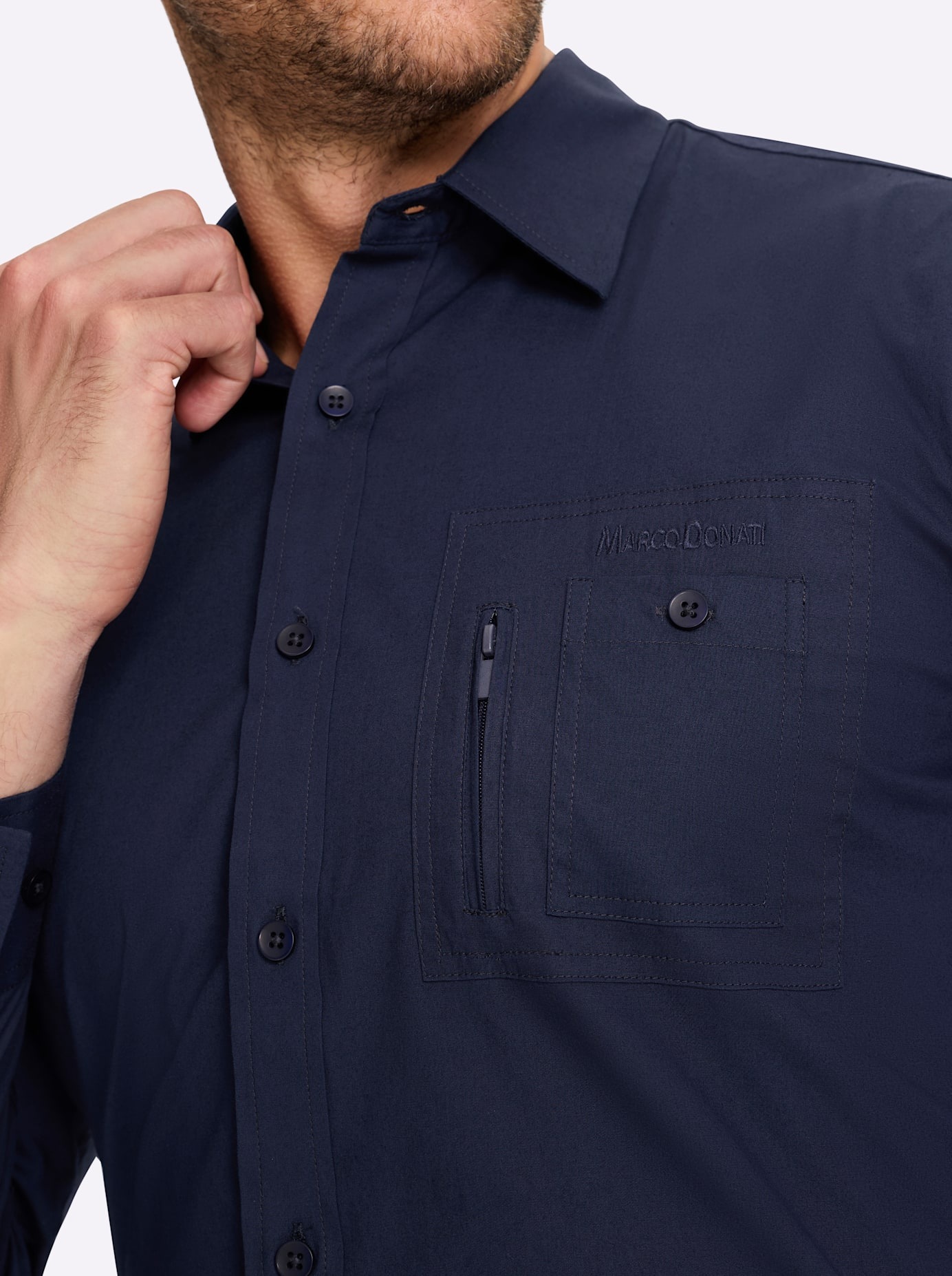 Marco Donati Long Sleeve Shirt Men's Navy 39/40 3