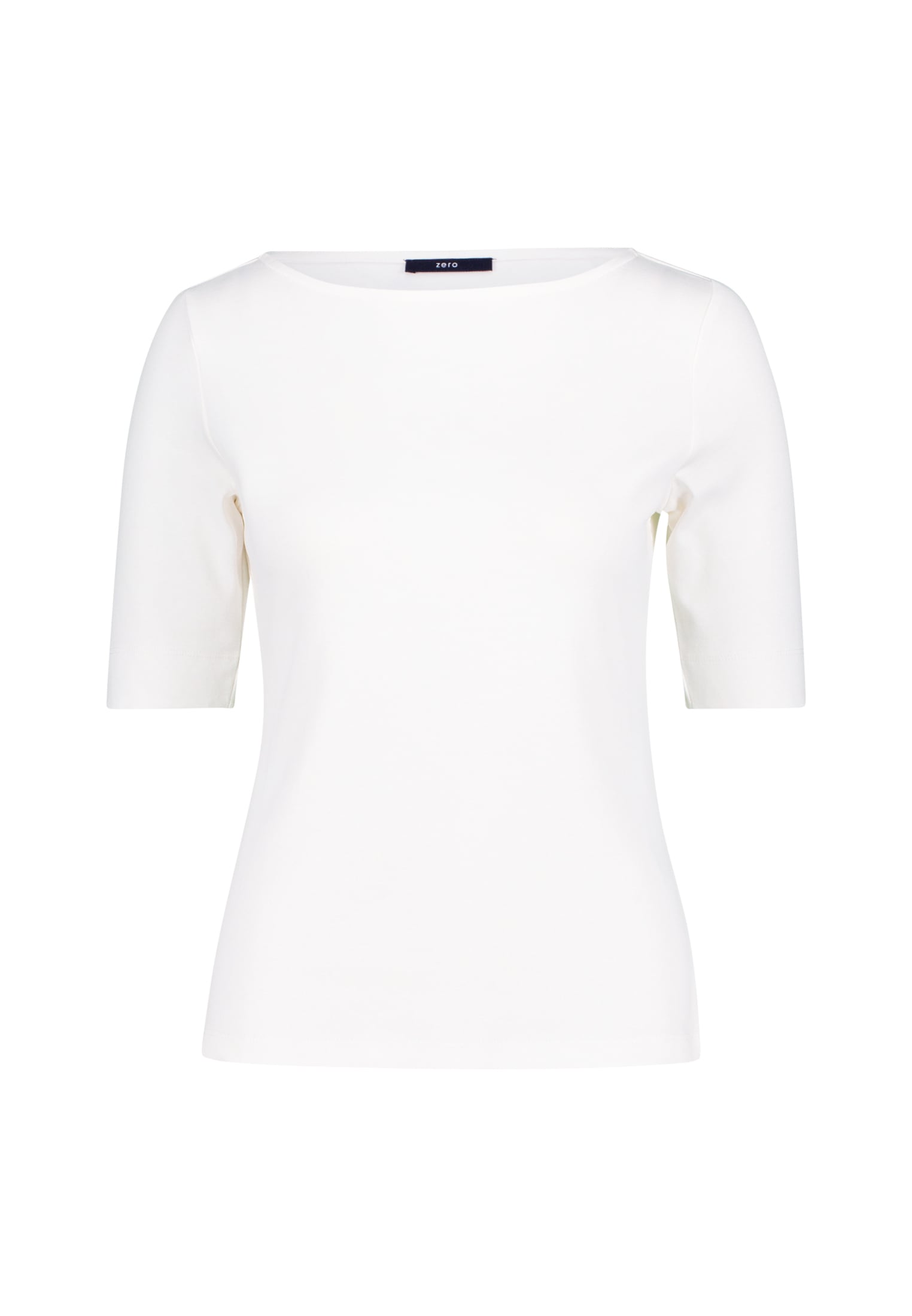 Zero Kurzarmshirt »zero Damen Baumwollshirt mit U-Boot Ausschnitt«, (1 tlg.), Plain/ohne Details