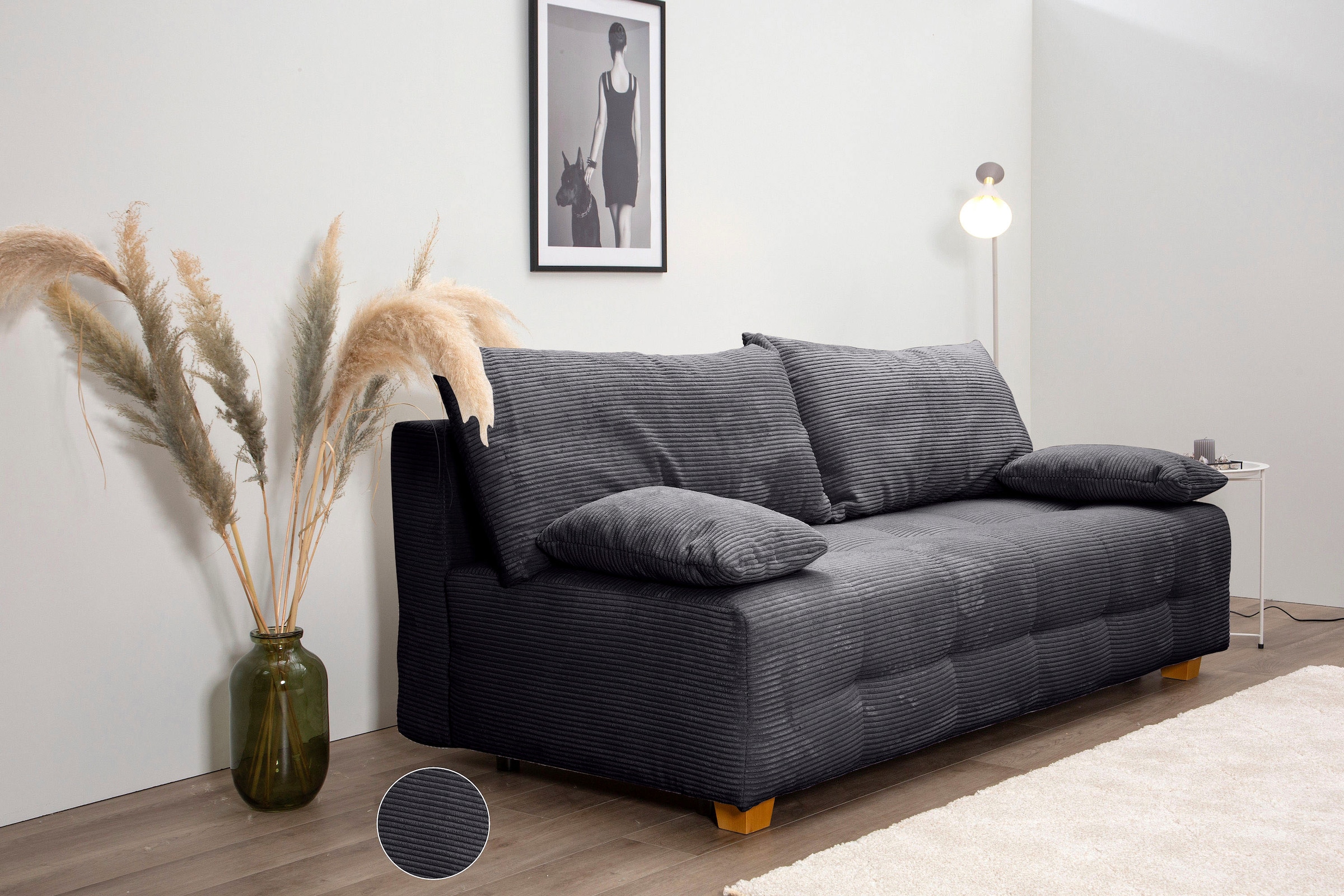COLLECTION AB Schlafsofa »Bella«, Schlafsofa,Bettkasten,Bonellfederkern,Rückenkissen,Armlehnenkissen
