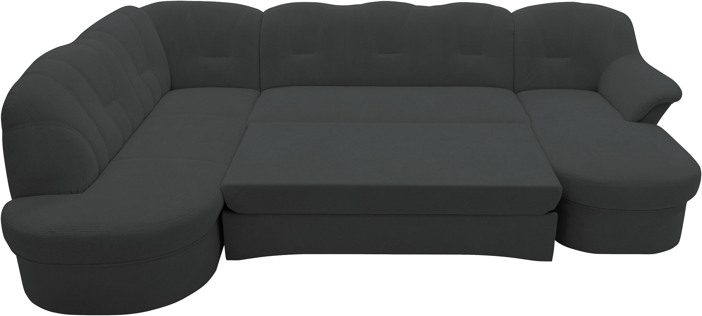 DOMO collection Wohnlandschaft »Flores auch in Leder-Bezug, B/T/H: 293/180/86 cm, U-Form«, (3 St.), wahlweise mit Bettfunktion, wahlweise mit Federkern