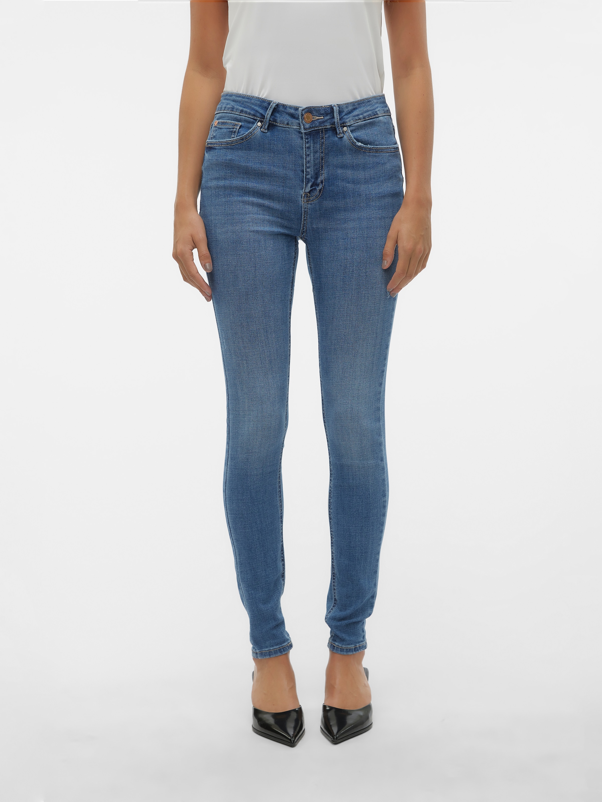 Vero Moda Skinny-fit-Jeans "VMFLASH MR SKINNY JEANS LI347 NOOS" Baumwollmis günstig online kaufen