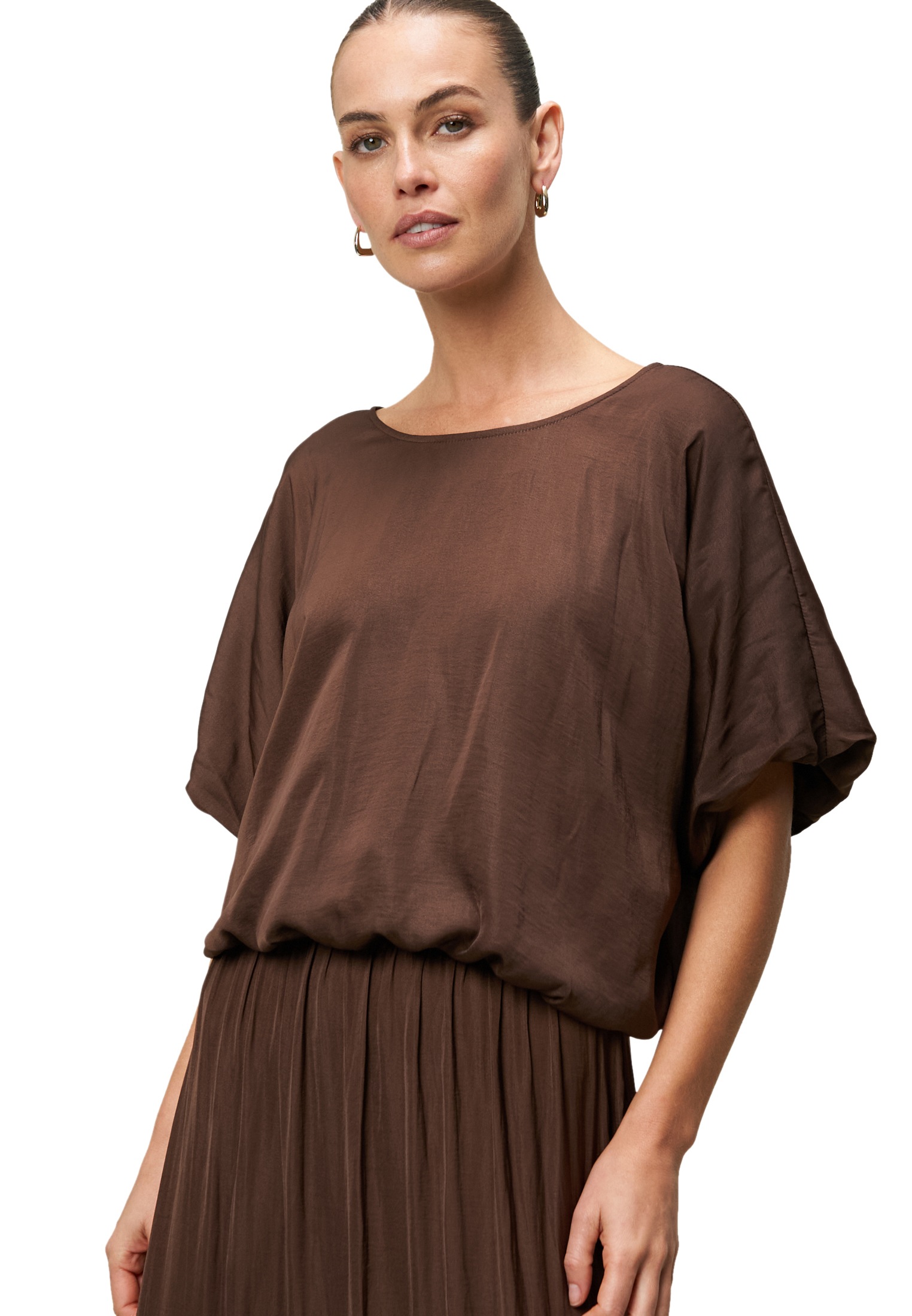 Zero Satinbluse "Damen Satinbluse mit Ballonärmeln" günstig online kaufen