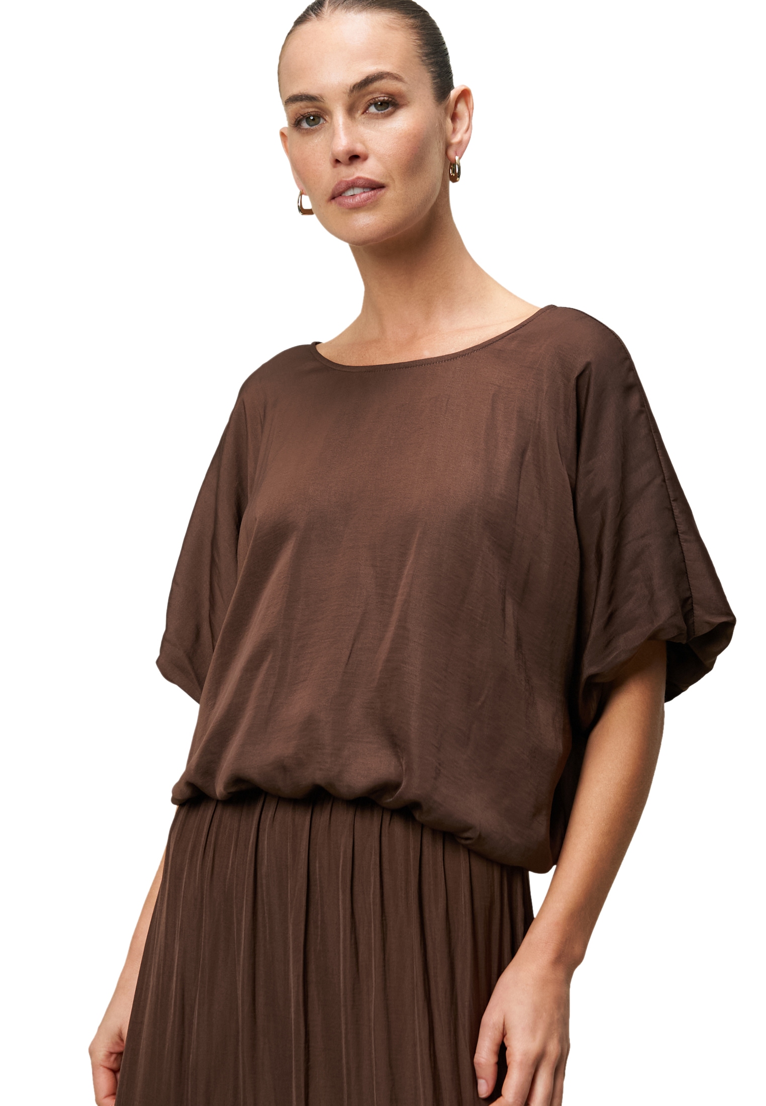 Zero Satinbluse "zero Damen Satinbluse mit Ballonärmeln" günstig online kaufen
