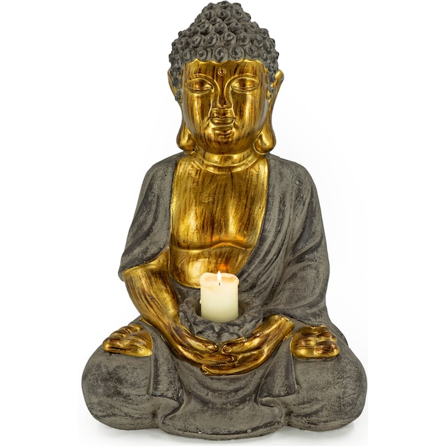 NOOR LIVING Kerzenhalter »Buddha«, (1 St.), sitzend, aus Magnesia, Höhe ca.  45 cm kaufen | BAUR