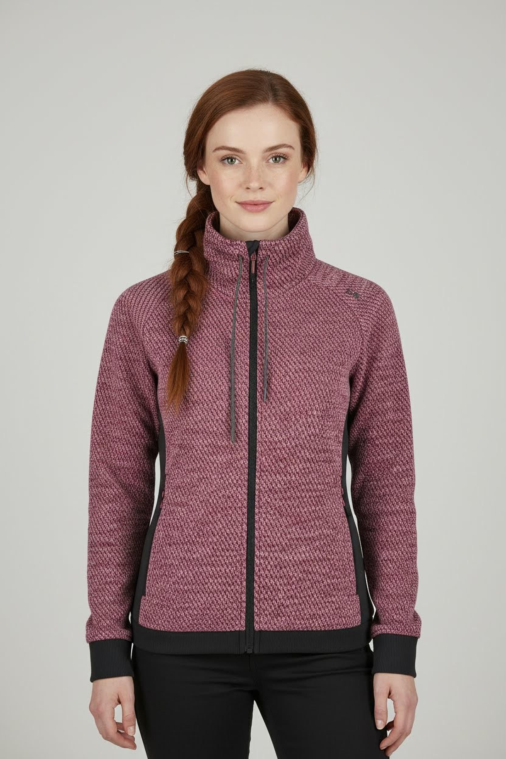 CMP Strickfleecejacke mit Reißverschluss, atmungsaktiv, gerader Rumpfabschluss