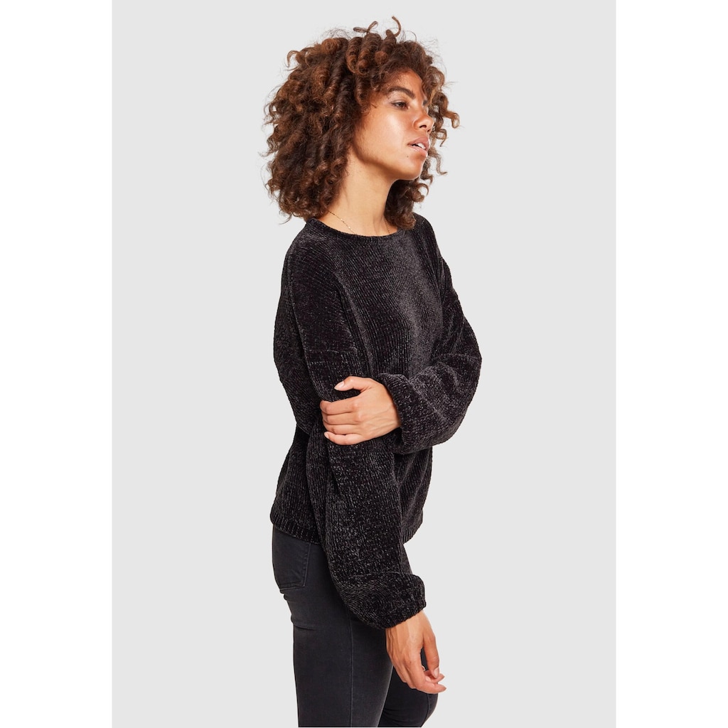 URBAN CLASSICS Rundhalspullover »Urban Classics Damen Ladies Oversize Chenille Sweater«, (1 tlg.)