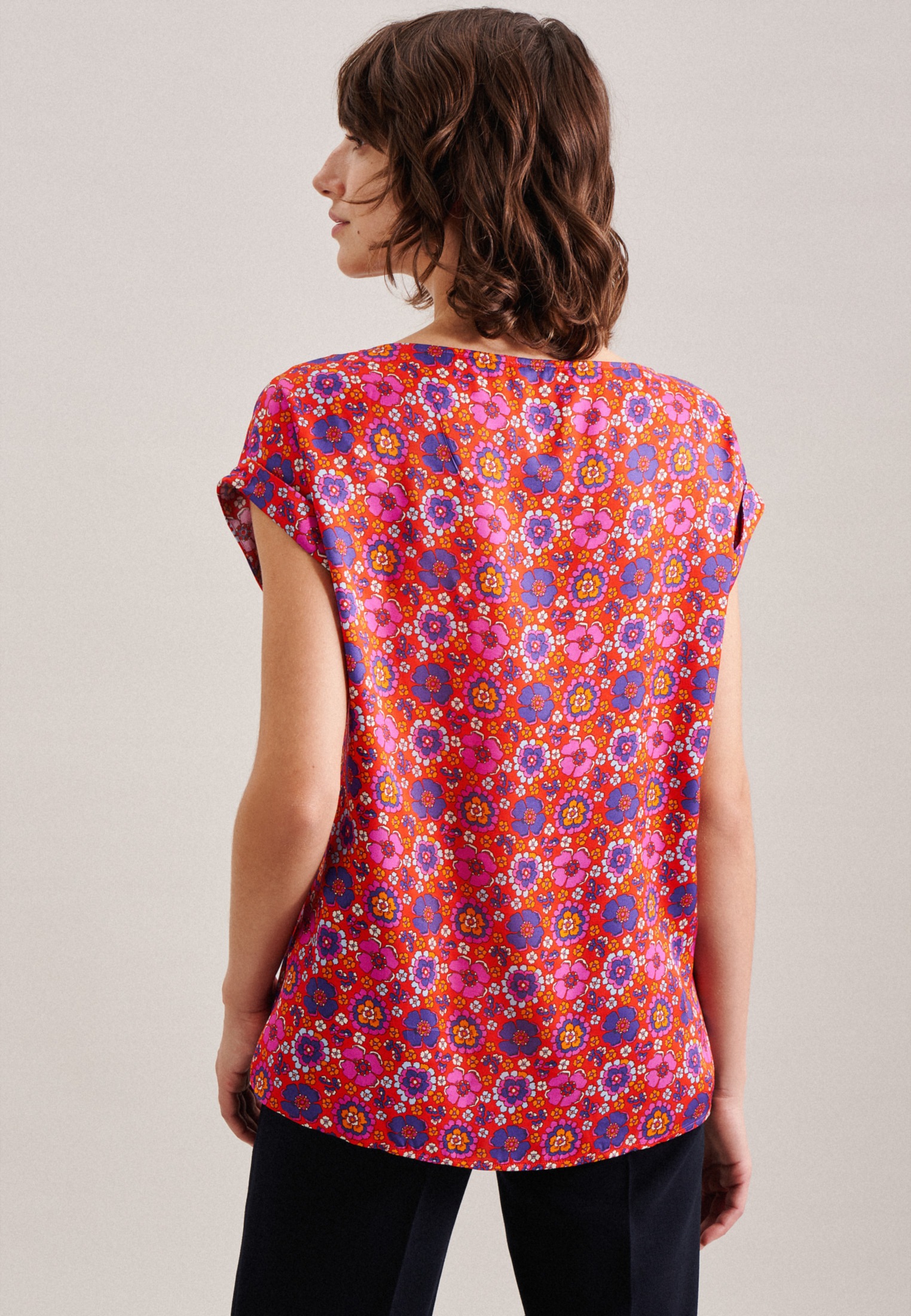 seidensticker Shirtbluse "Schwarze Rose" 1/2 Rundhals Druck günstig online kaufen