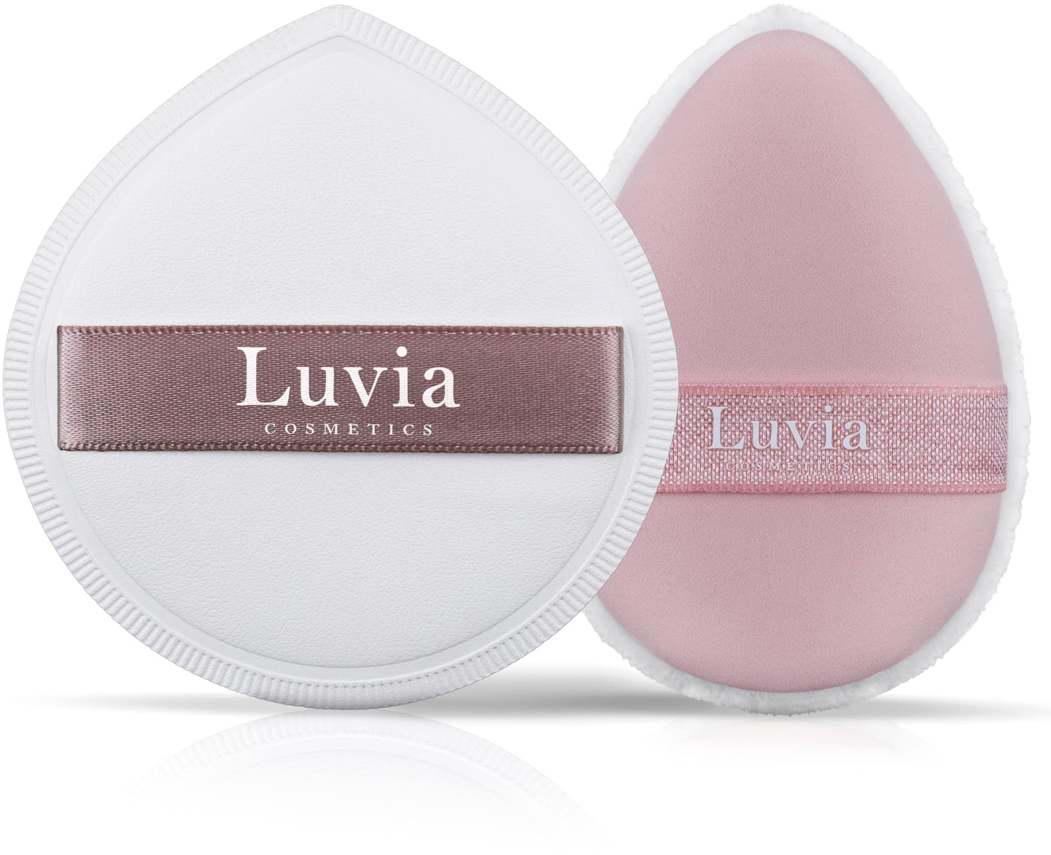 Luvia Cosmetics Puderquaste »The Puffys - Duo Puff Kit - Elegance/Candy«, (Spar-Set, 2 tlg., Set aus Puderquaste und Kosmetikschwamm Pad), Das ultimative Duo für ein perfektes Finish