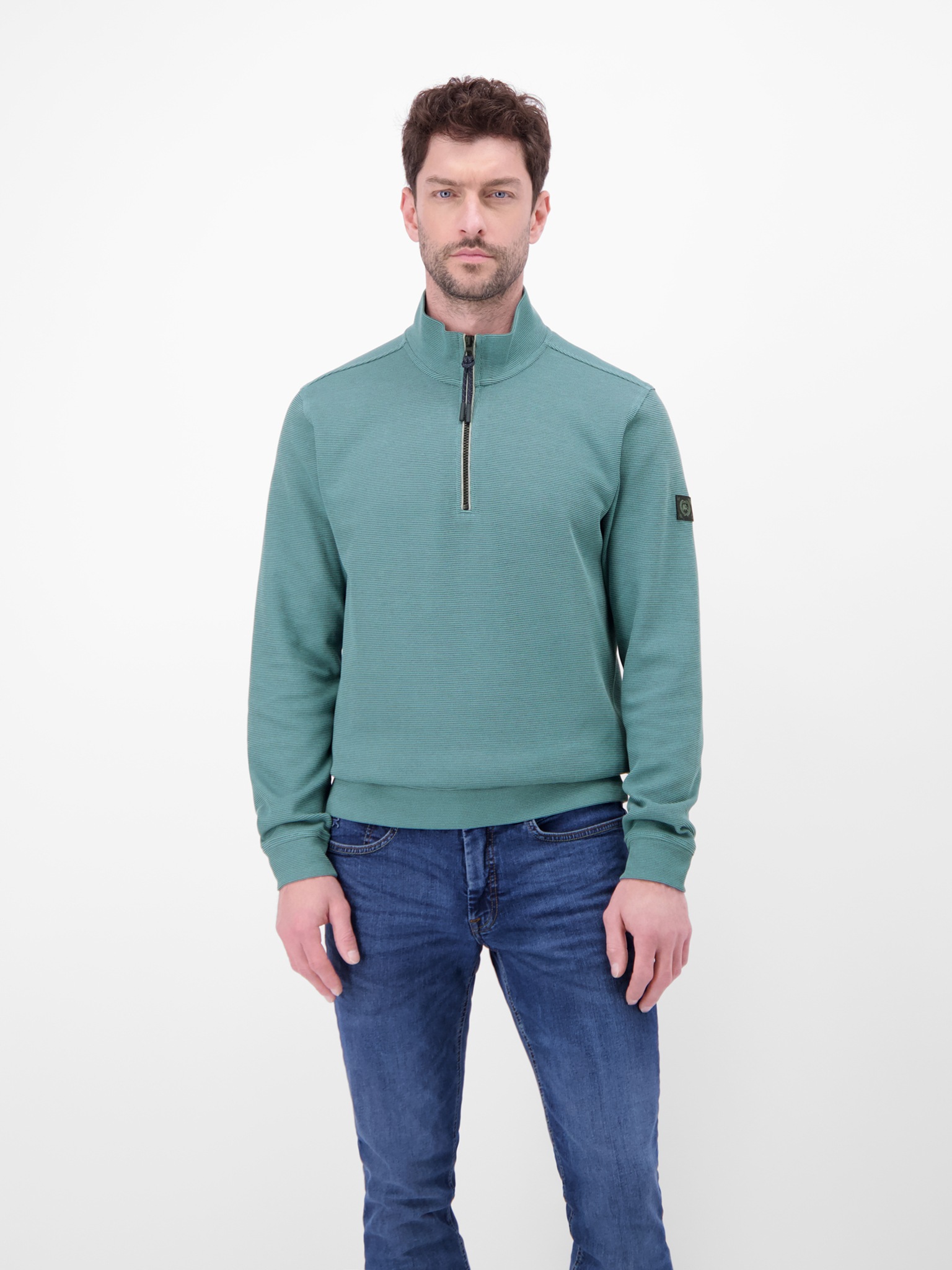 Sweatshirt LERROS "Troyer in hochwertiger Sweatqualität", Herren, Gr. L, arctic blau, 90% Baumwolle, 10% Polyester, Sweatshirts Sweatshirt, Hochwertige Qualität für den Alltag, Regular Fit, Einfarbig