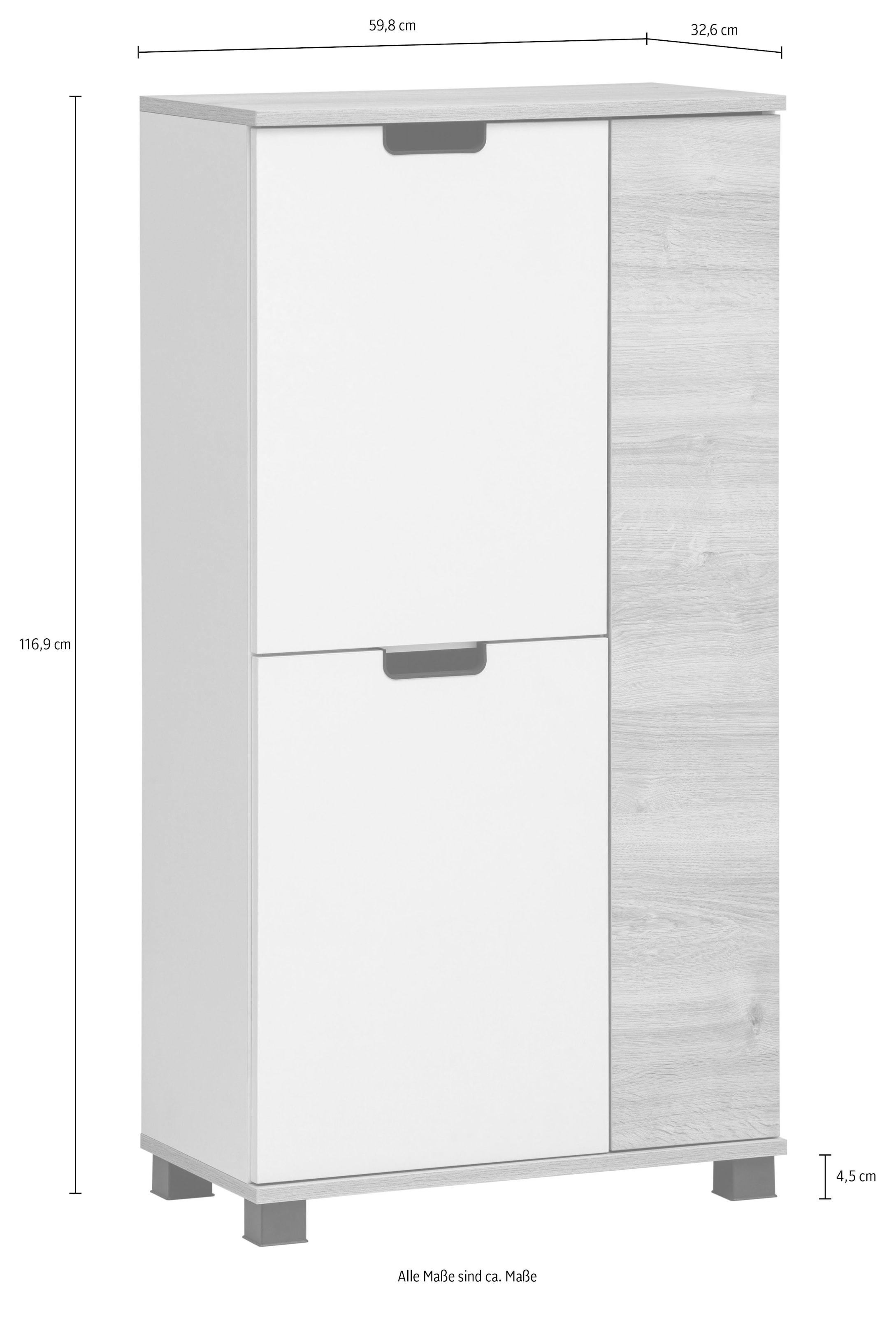 Schildmeyer Stauraumschrank »Emmik, Breite 60 cm, platzsparend, verstellbare Einlegeböden«, Made in Germany
