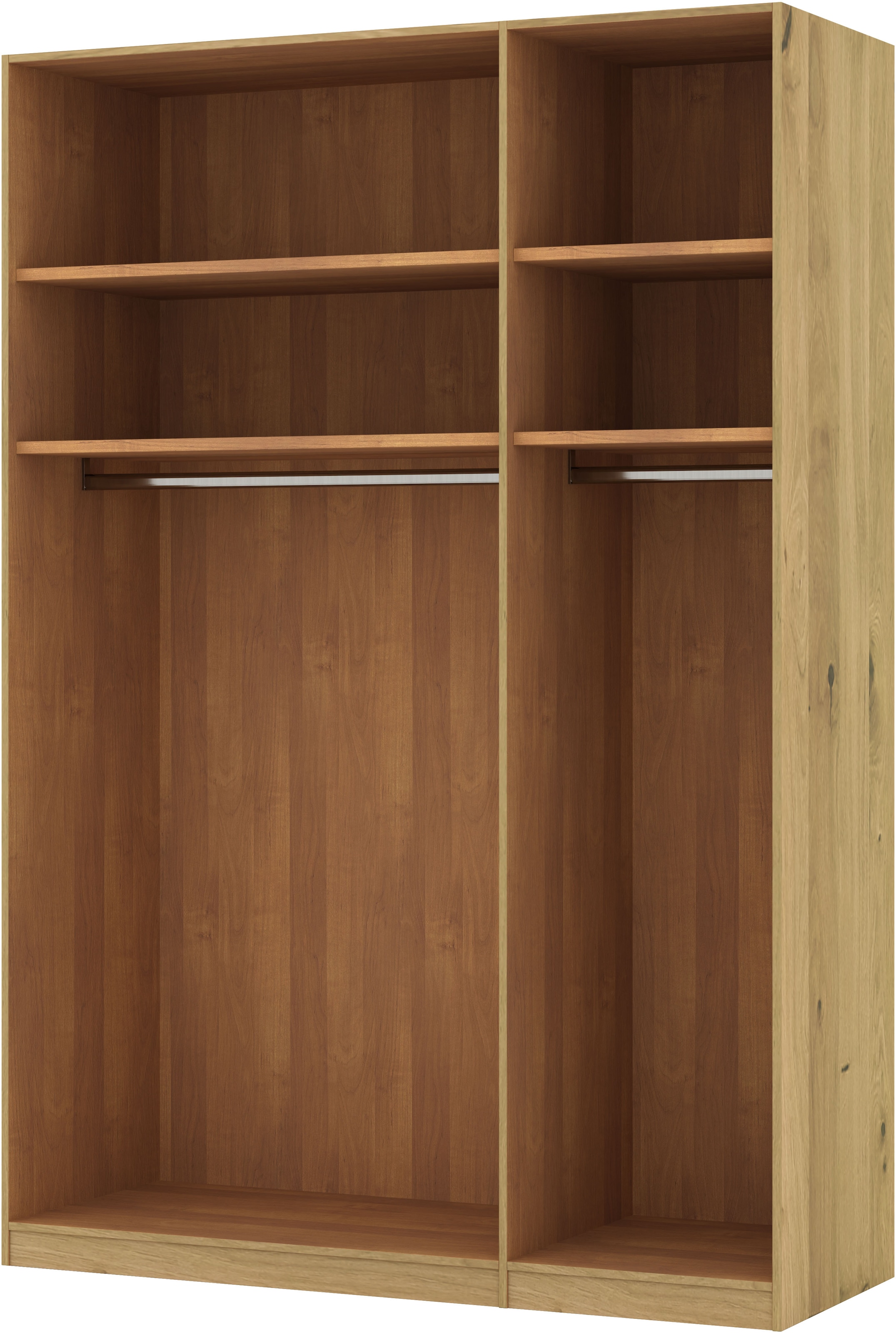 Musterring Drehtürenschrank »Savona, Kleiderschrank, Schrank, Garderobe, teilmassiv Eiche«, (mit Türdämpfern, in 5 Breiten & 2 Höhen, extra Böden, MADE IN GERMANY), Türen in Bianco-Eiche massiv, mit Querriegel, verschiedene Größen