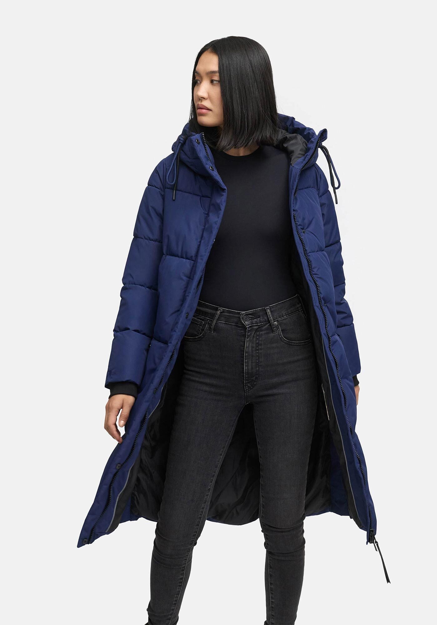 Marikoo Winterjacke »Michikoo« Extra langer Schnitt mit seitlichen Gehschlitzen