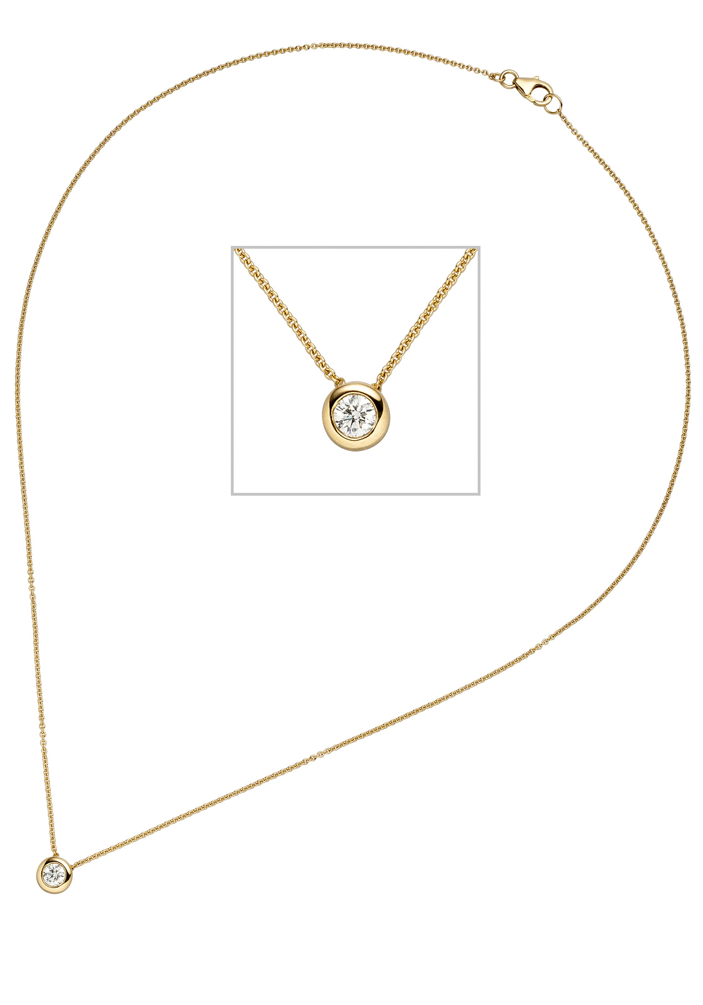 JOBO Kette mit Anhänger »Diamant Brillant 0,25 ct.«, 585 Gold 45 cm