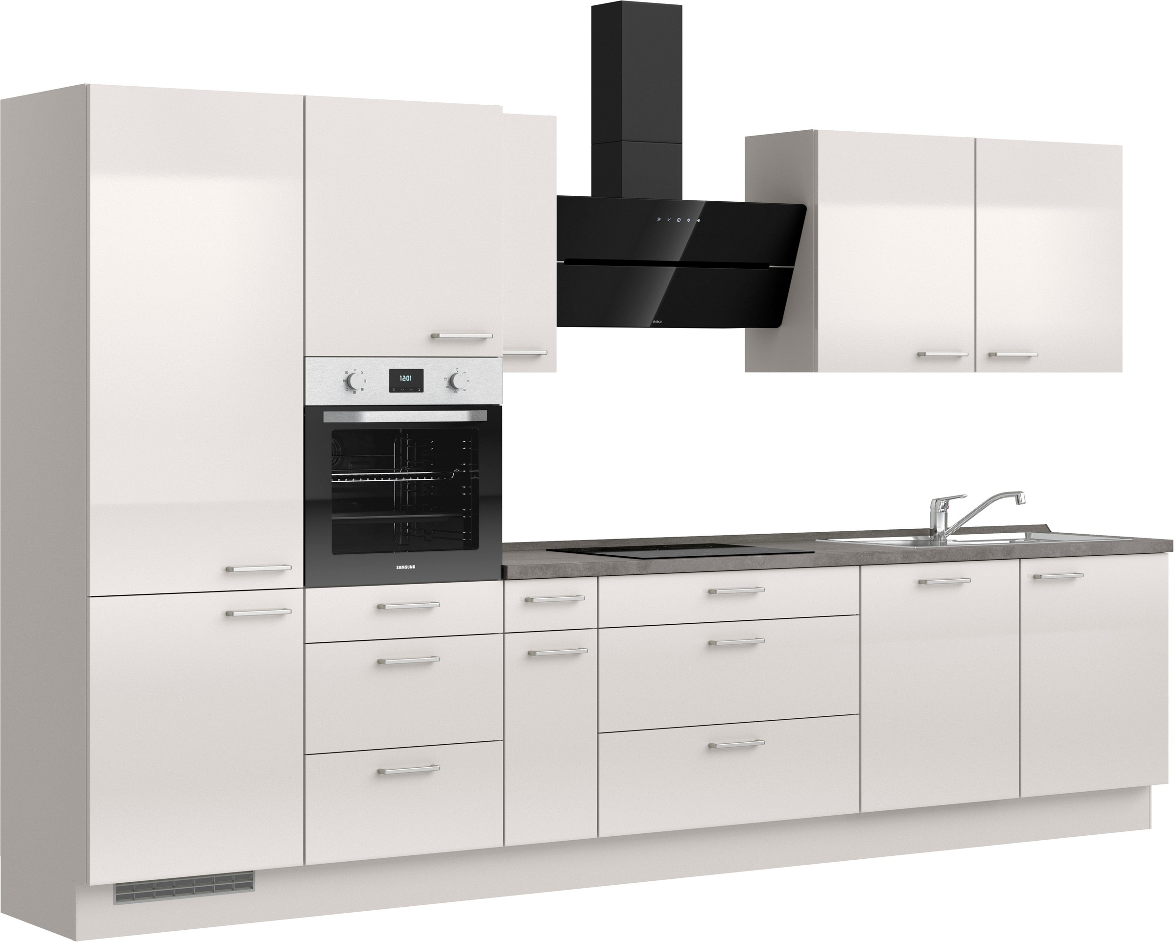 nobilia® Küchenzeile »"Flash II"«, vormontiert, Ausrichtung wählbar, Breite 360 cm, wahlw. mit E-Geräten
