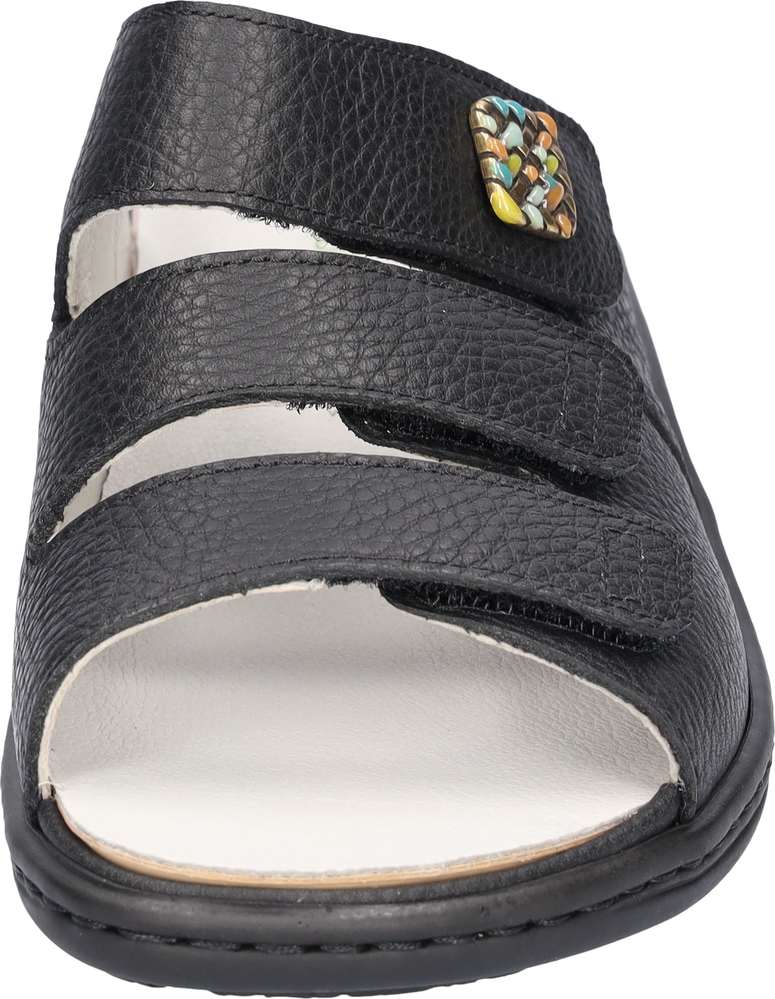 Thumbnail - Waldläufer Pantolette "Heria", Keilabsatz, Sommerschuh, Schlappen in Weite H, Klettverschlüsse