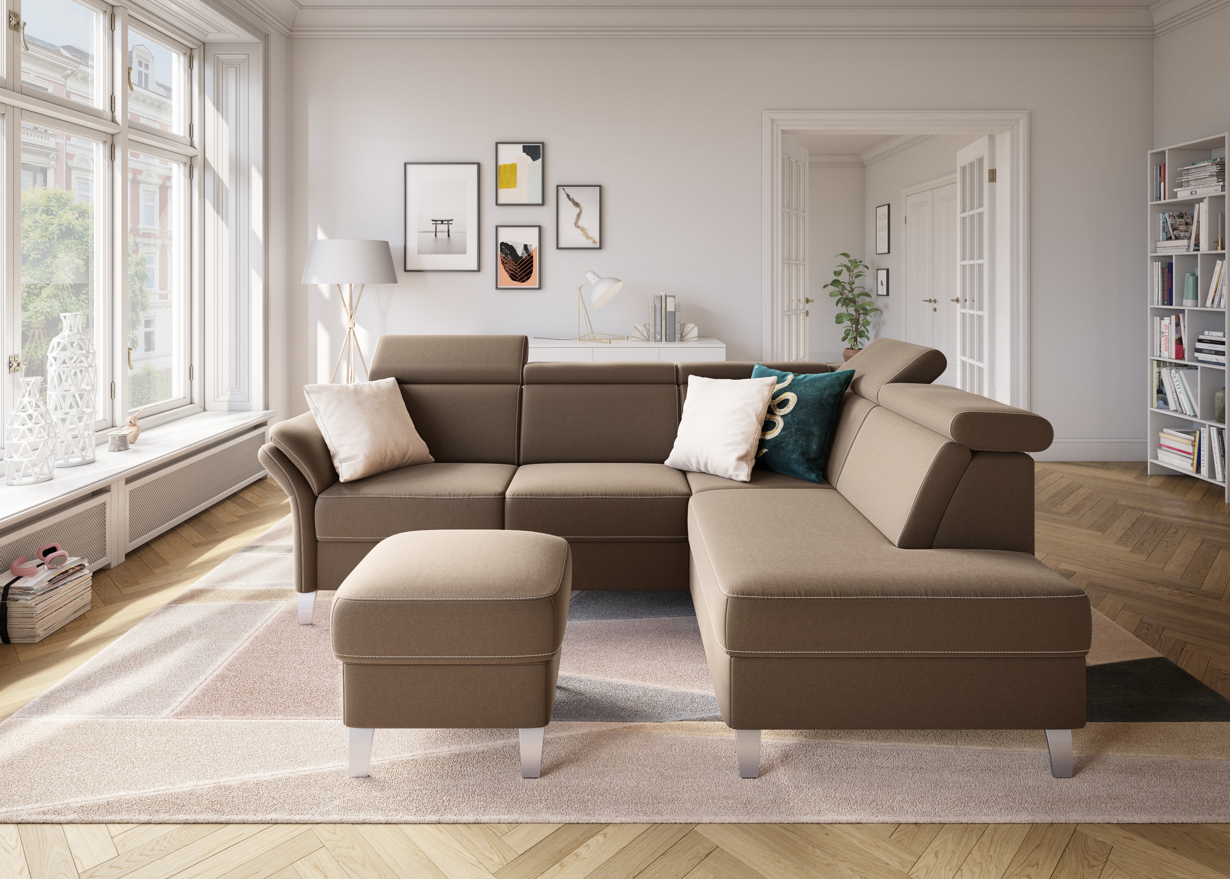 Ecksofa SIT & MORE "Vincenzo L-Form", braun, B:245cm H:84cm T:193cm, Sofas, Ecksofa, inklusive Kopfteilverstellung, wahlweise mit Bettfunktion, Bettkasten 4