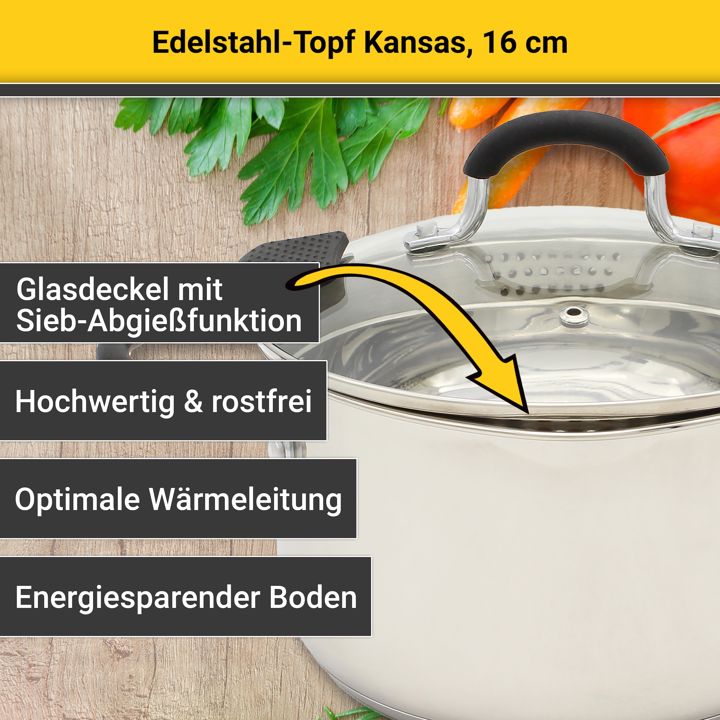 Krüger Fleischtopf »Edelstahl-Fleischtopf Kansas« 1 Stk. tlg. Edelstahl