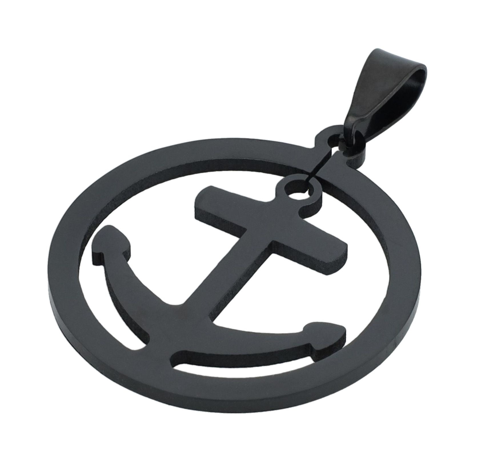 ADELIA ́S Damen Kettenanhänger "Unisex Anhänger aus Edelstahl", Edelstahlschwarz, Edelstahl, Schmuckanhänger, Ideal zum Verschenken – schlicht und
