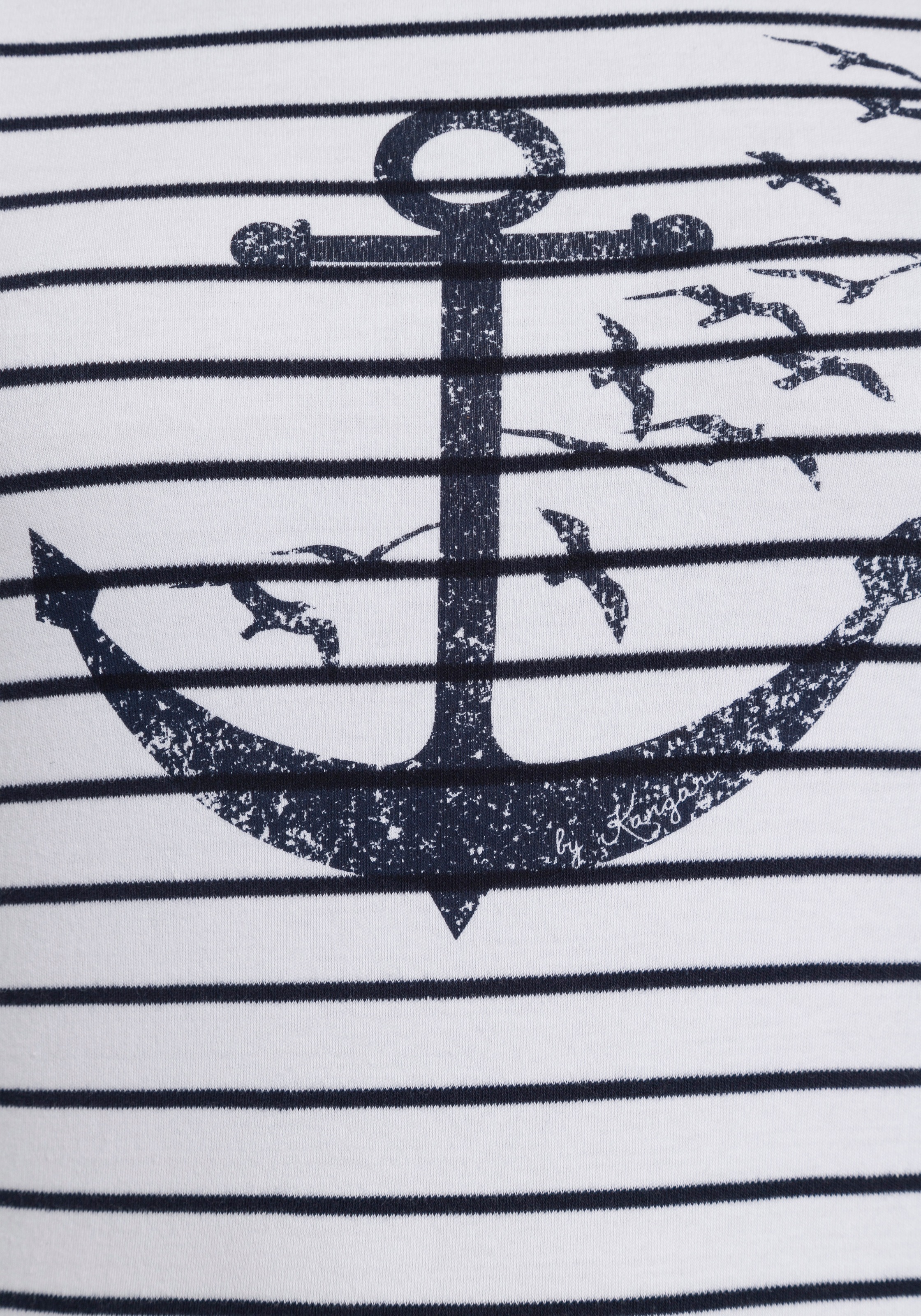 KangaROOS Sweatshirt, mit sportlichem Stehkragen und maritimen Druck