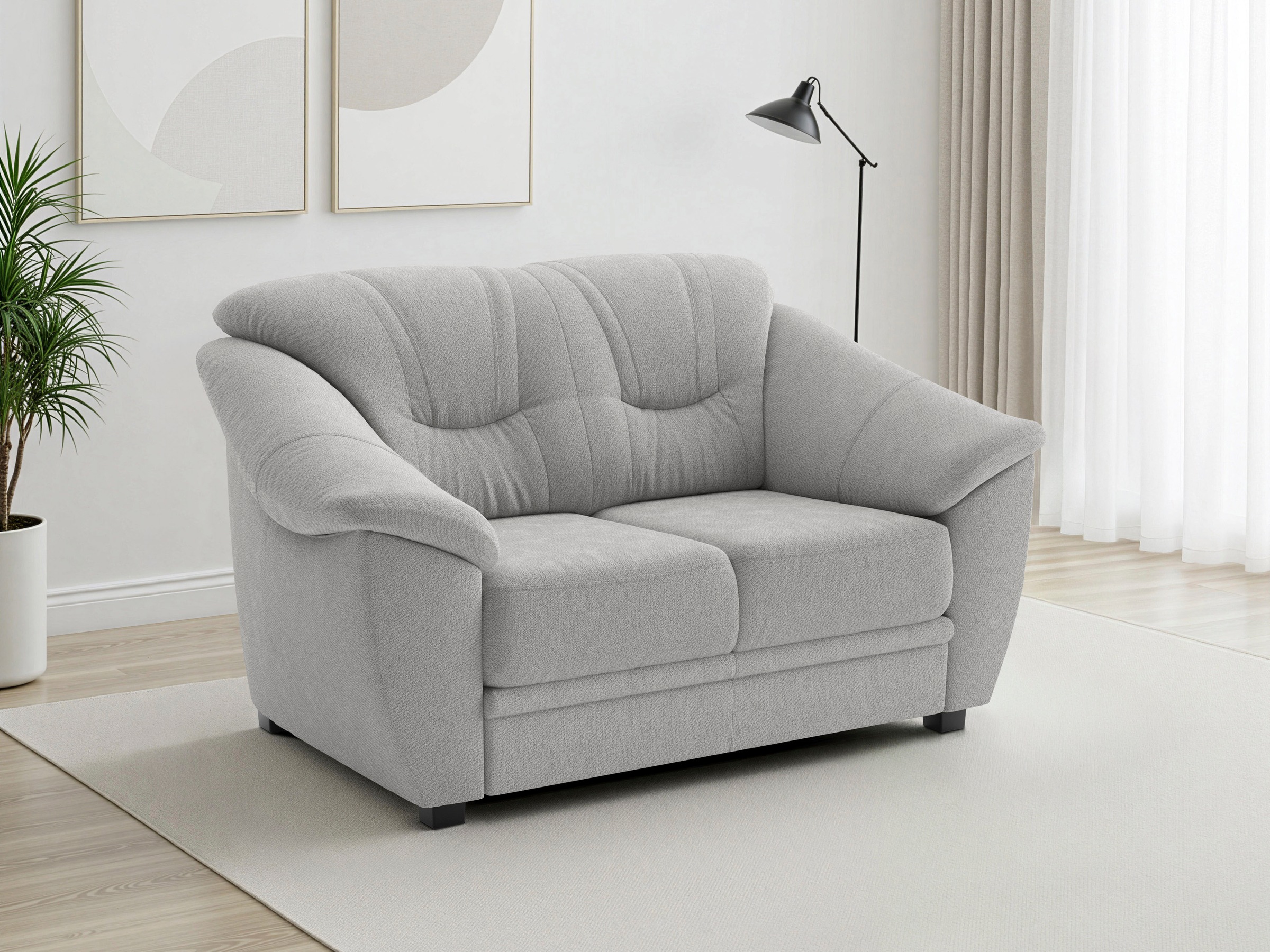 sit&more 2-Sitzer "Savona B: 148cm, Komfort Sitz, große Stoff + Lederauswahl" mit Federkern