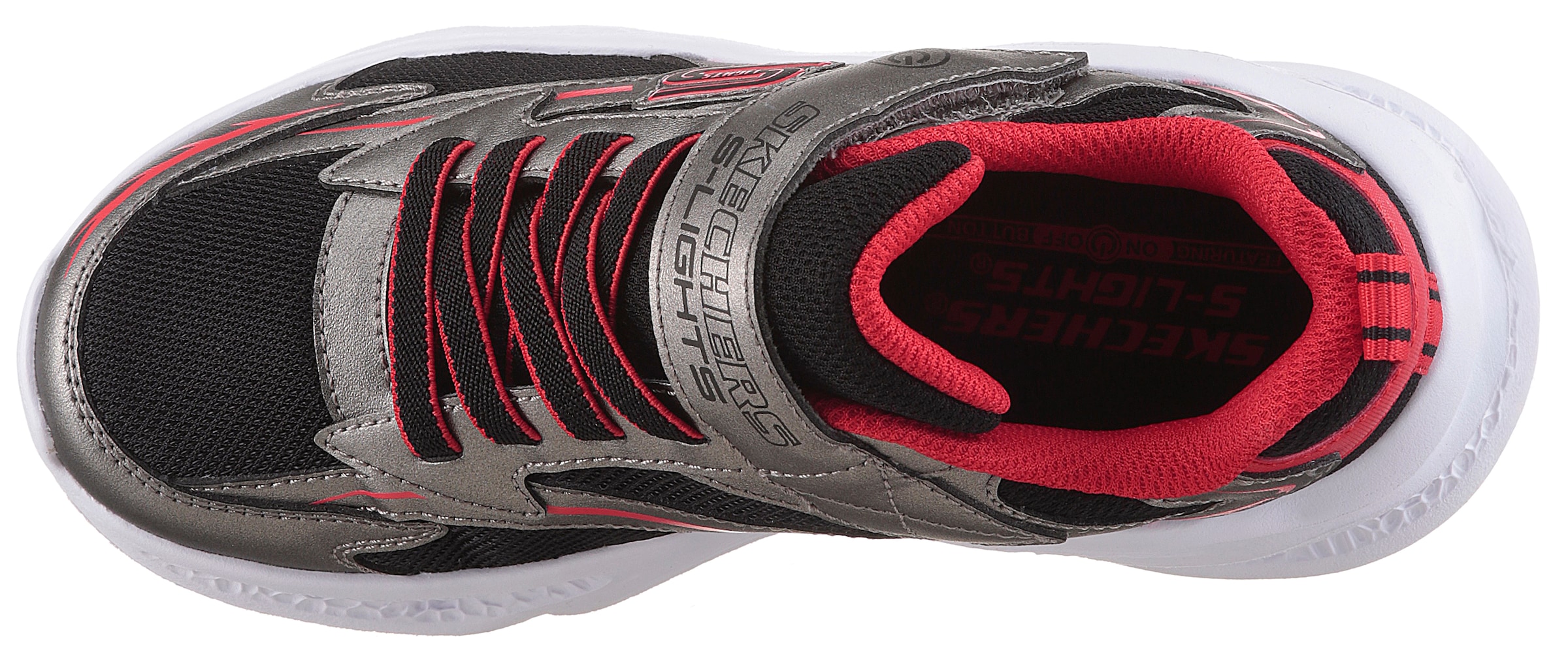 Skechers Sneaker »SKECHERS METEOR-LIGHTS«, Klettschuh mit Blinkfunktion, Größenschablone zum Download