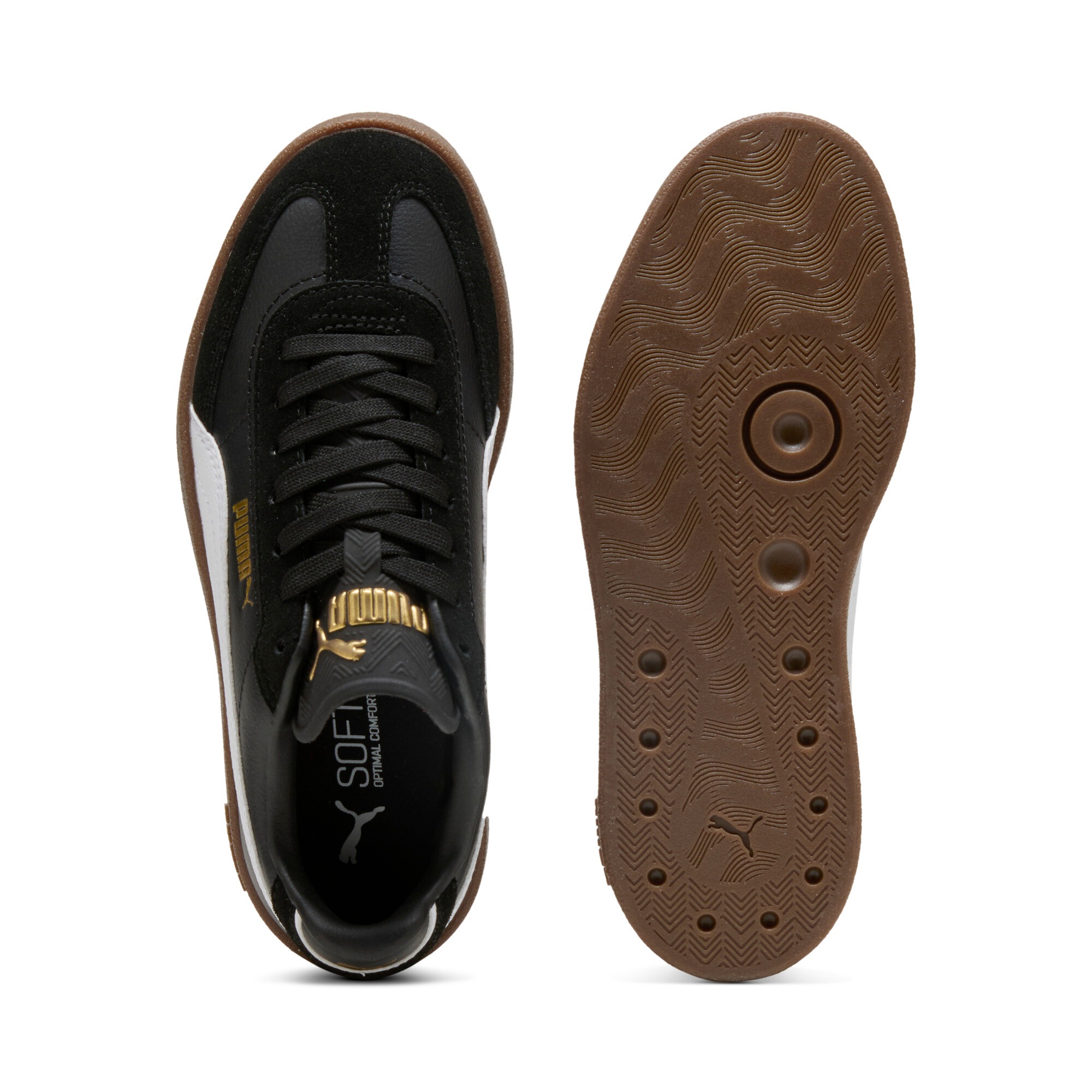 Sneaker PUMA "CLUB II ERA JR", Jungen, Gr. 37,5, schwarz-weiß (puma schwarz, puma weiß), Leder, unifarben, Schuhe Sneaker, mit Wildleder-Overlays, mit SOFTFOAM+ Einlegesohle 3