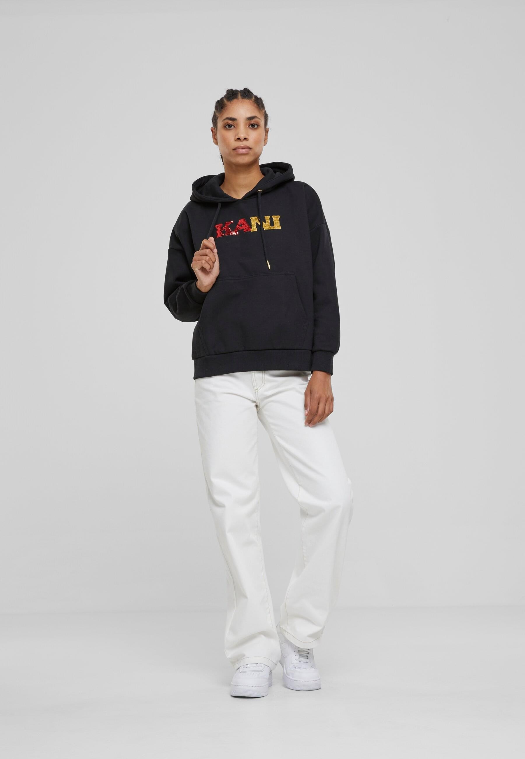 Karl Kani Kapuzenpullover »Karl Kani Damen KW213-059-1 Retro Sequins OS Hoodie black«, (1 tlg.)