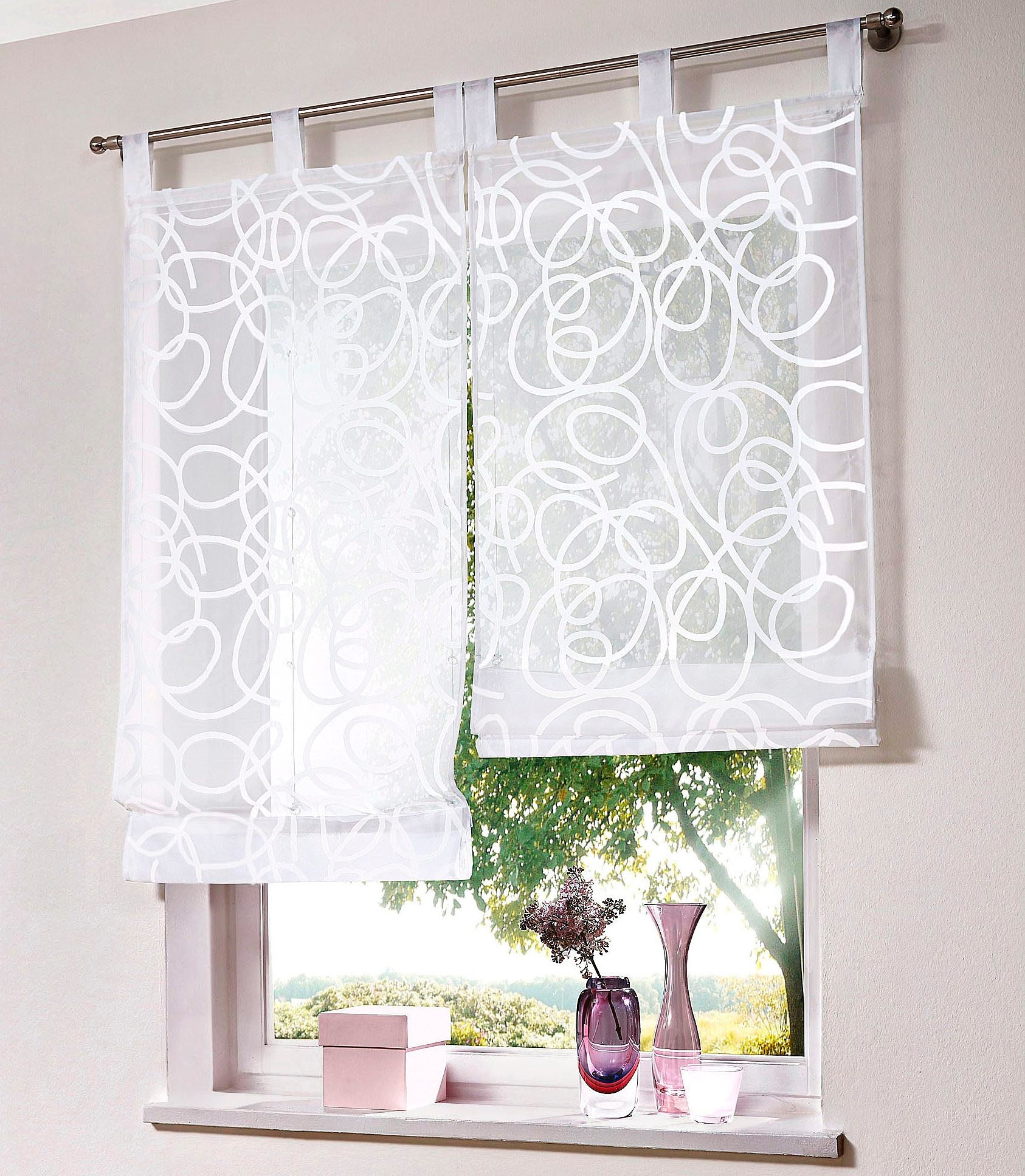 OTTO home Raffrollo "Tanaro" mit Schlaufen halbtransparent, Voile, Polyeste günstig online kaufen