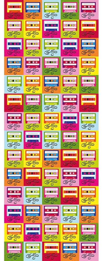 Fototapete »Good Vibes«, Grafik Tapete Retro Bunt Kassetten Panel 1,00m x 2,80m