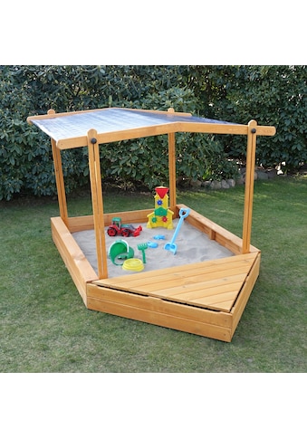 promadino Sandkasten »MULTI«, (Set), BxLxH: 260x140x131 cm, mit Bugbox und Sonnendach kaufen